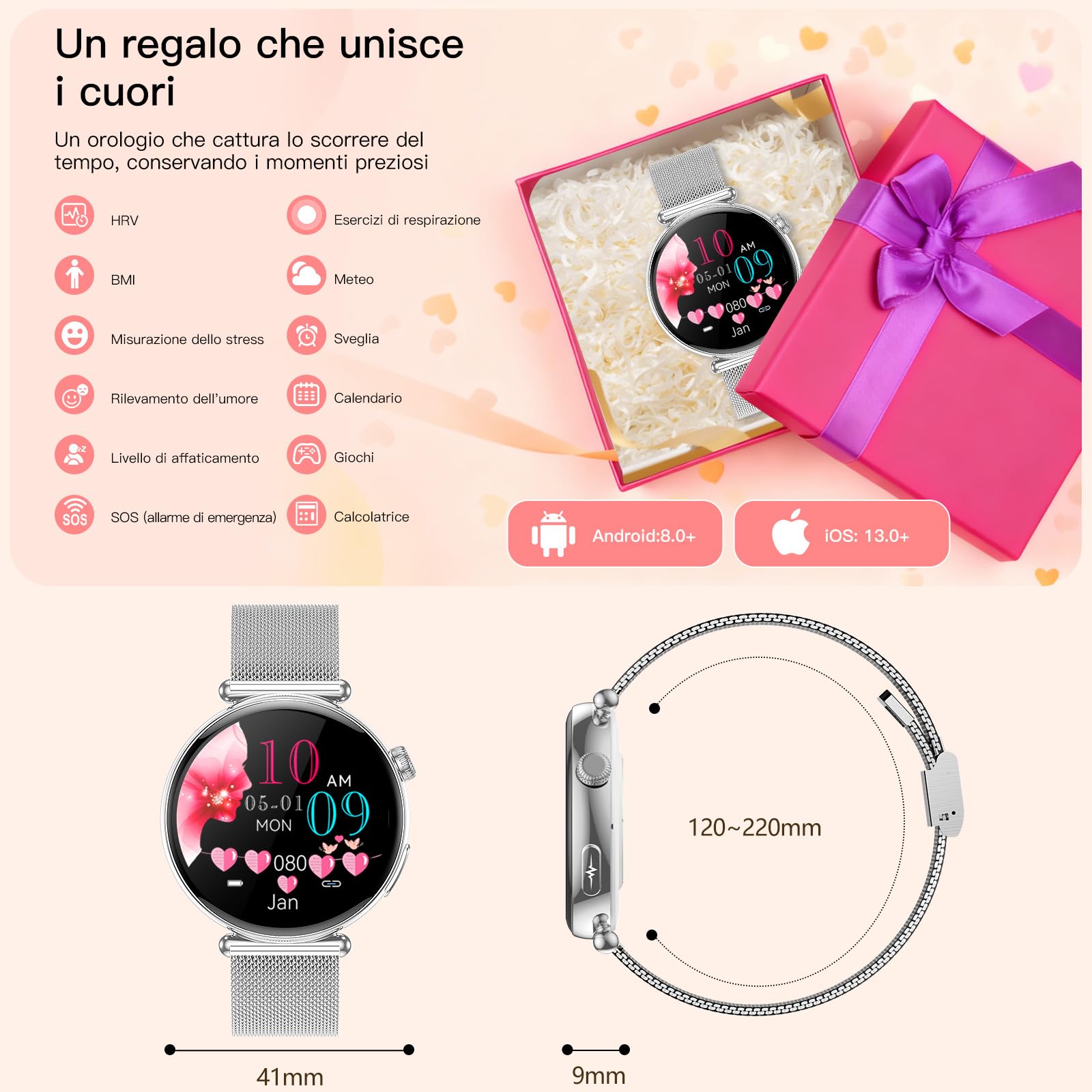 2026 AI-GPT Smartwatch Donna ECG/Pressione Sanguigna/Ciclo Mestruale/Sonno | 1.32" AMOLED Orologio Salutare con Funzione Telefono/SOS/BMI/Emozioni/Fatica,24h Lipidi/Acido Urico/Cardiofrequenzimetro/SPO2
