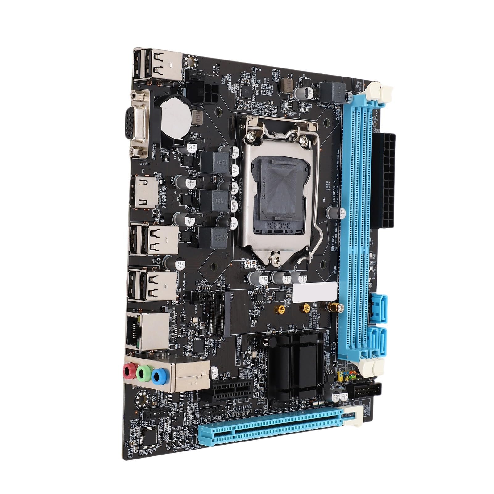 ASHATA Placas Base H61 LGA 1155, Placas Base para Juegos Micro ATX, para LGA 1155 I3 I5 I7 para Pentium para Celeron Series CPU Dual Channel DDR3 M.2 NVMe NGFF HD Salida VGA