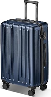 24 inch Luggage Hardside Lightweight Suitcase with Spinner Wheels TSA Lock for Travel Business, Blue