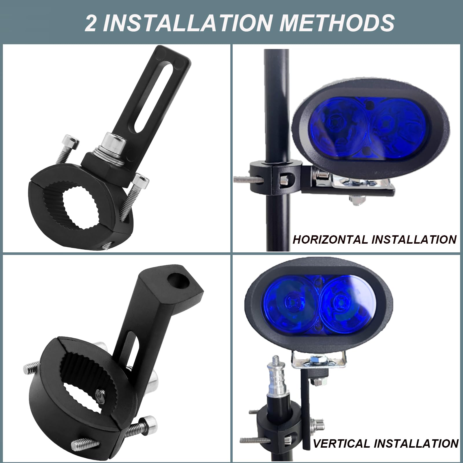 Staffe Per Fari Moto Regolabili - Supporto Universale 20-38 Mm Per LED E Luci - Foto 10