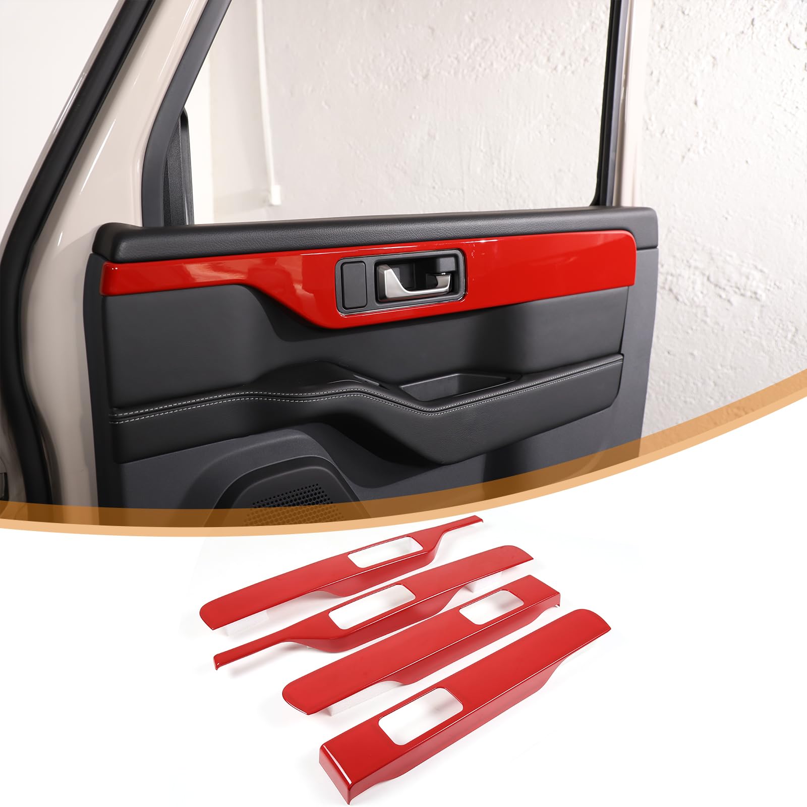 ABS Car Doors 4pcs Look Interior Door armrest Window Switch Panel Cover Sticker Compatible with Ineos Grenadier 2020-2024