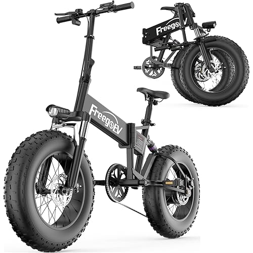 Electric Bike for Adult 1000W 20 inch 4.0″ Fat Tire Ebikes, Foldable 48V 10.4A Lithium Battery Ebike Mountain Beach Snow Electric Bicycle Dual Shock Absorbers 7 Speed