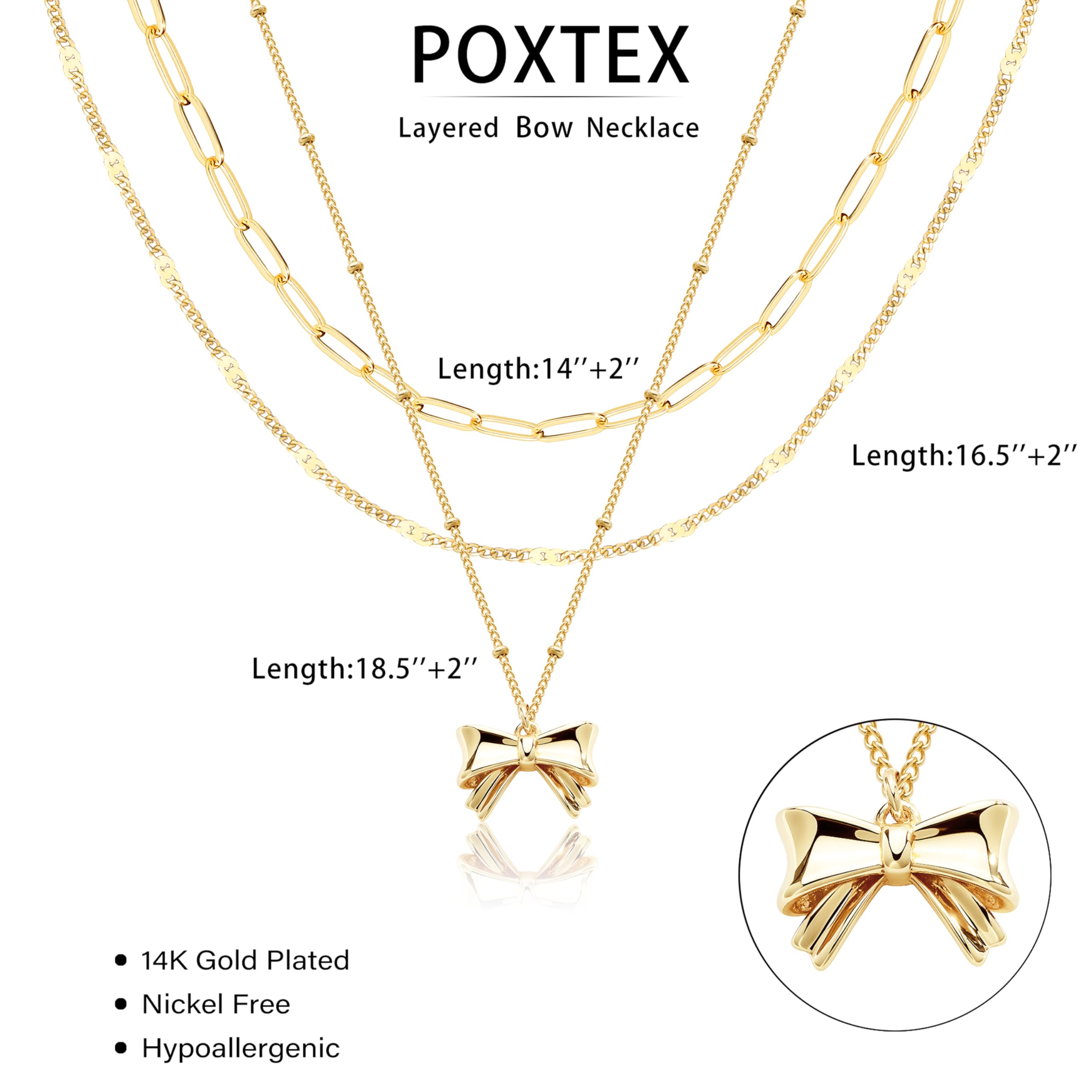 Layered Gold Necklaces for Women, Stackable Dainty 14K Gold Silver Plated Trendy Simple Heart Diamond Cross Bow Circle Pendant Paperclip Choker Dot Chain Necklace,Jewelry Set Gifts for Women