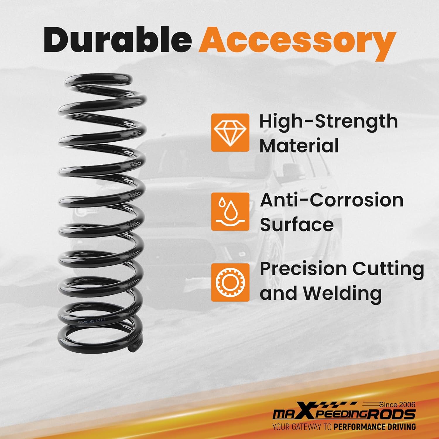 maXpeedingrods 3.25” Lift Kit w/Shocks for Jeep Wrangler JK 4-Door 2007-2018, Suspension Lift Spring Spacers + Extended Sway Bar