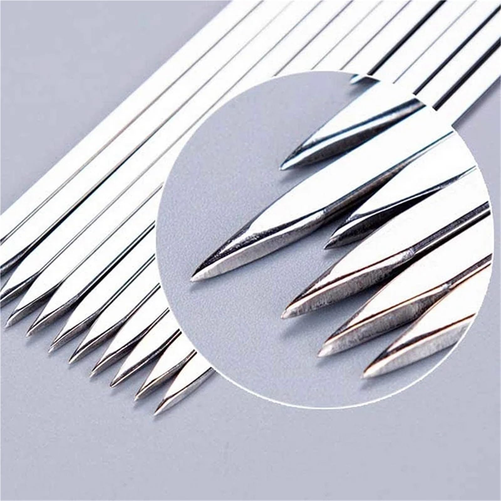 50 Uds. Brocheta de barbacoa acero inoxidable, brochetas reutilizables for, palo hierro for Kebab for acampar al aire libre, utensilios for pícnic, cocina 35cm para Barbacoa