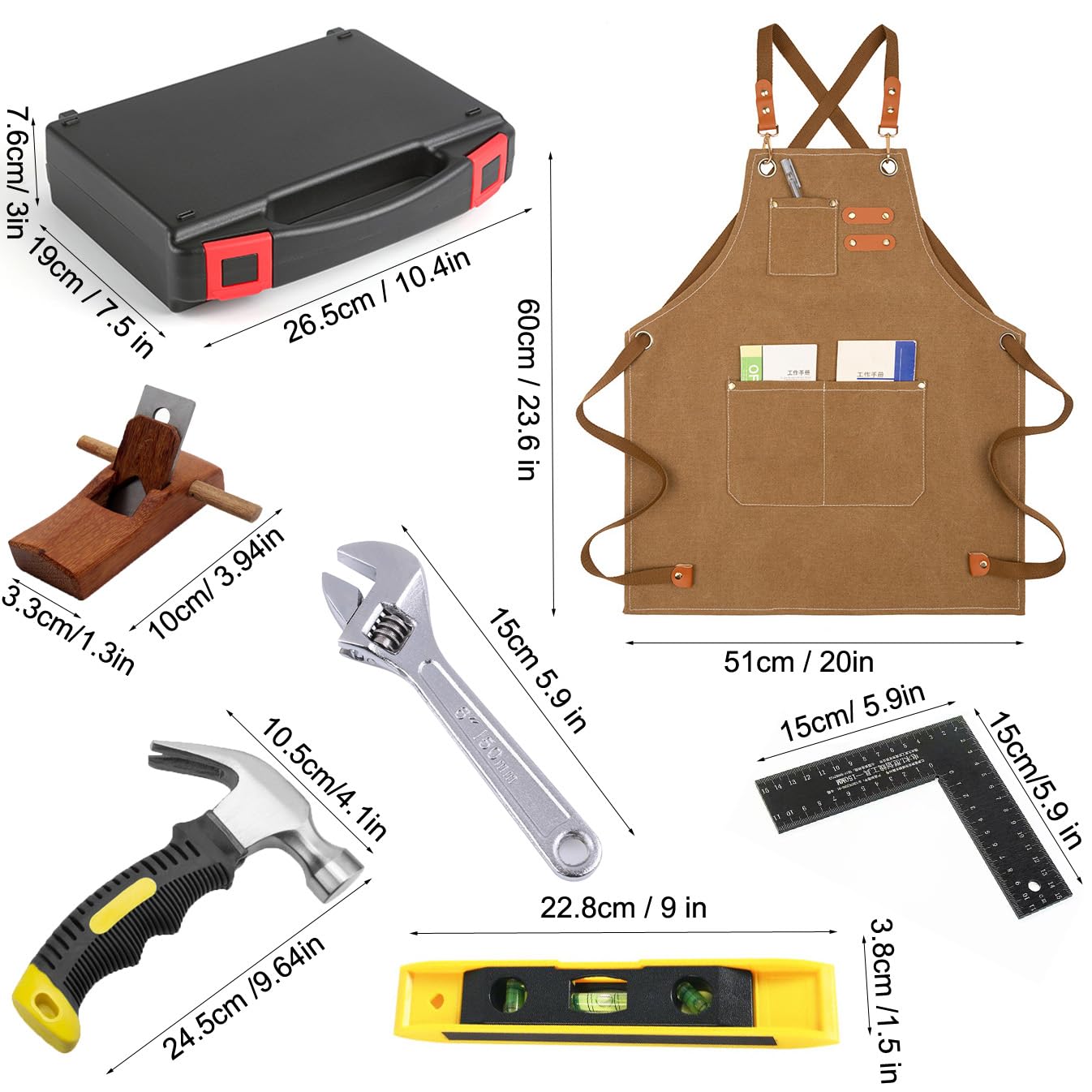 QeeHeng Kids Tool Set?Kids Real Tool Kit with Real Hand Tools, Children Construction Beginner Learning Tools Hammer Box for Home DIY Building and Woodworking, Great Gift for Boys & Girls