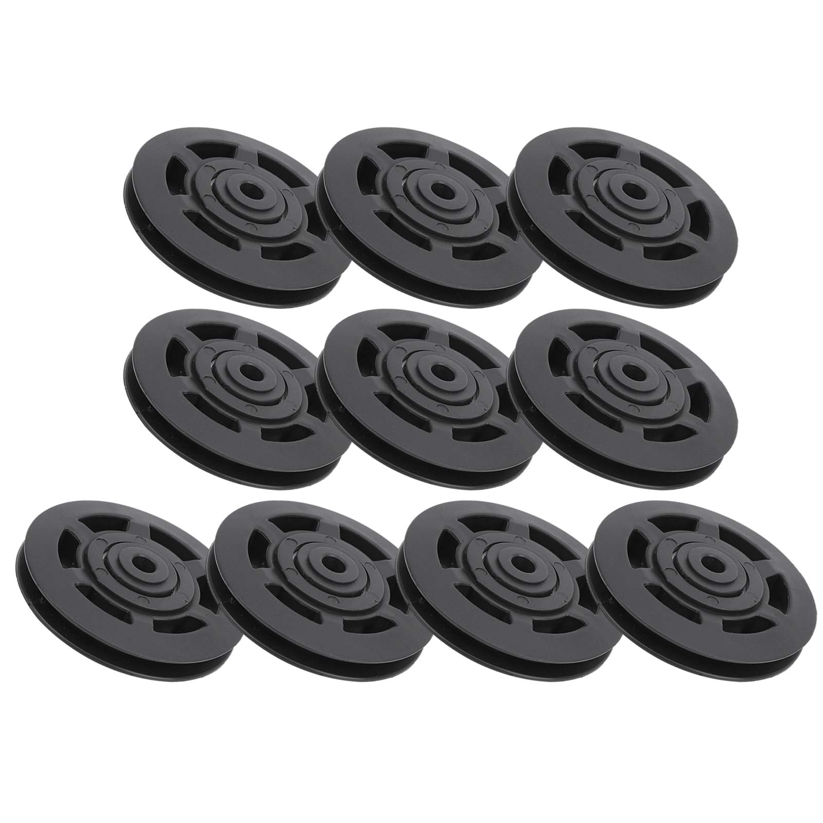 Keenso Lot de 10 poulies de rechange universelles en nylon 95 mm - Noir - Pour équipement de fitness - Combinaison de produits de fitness