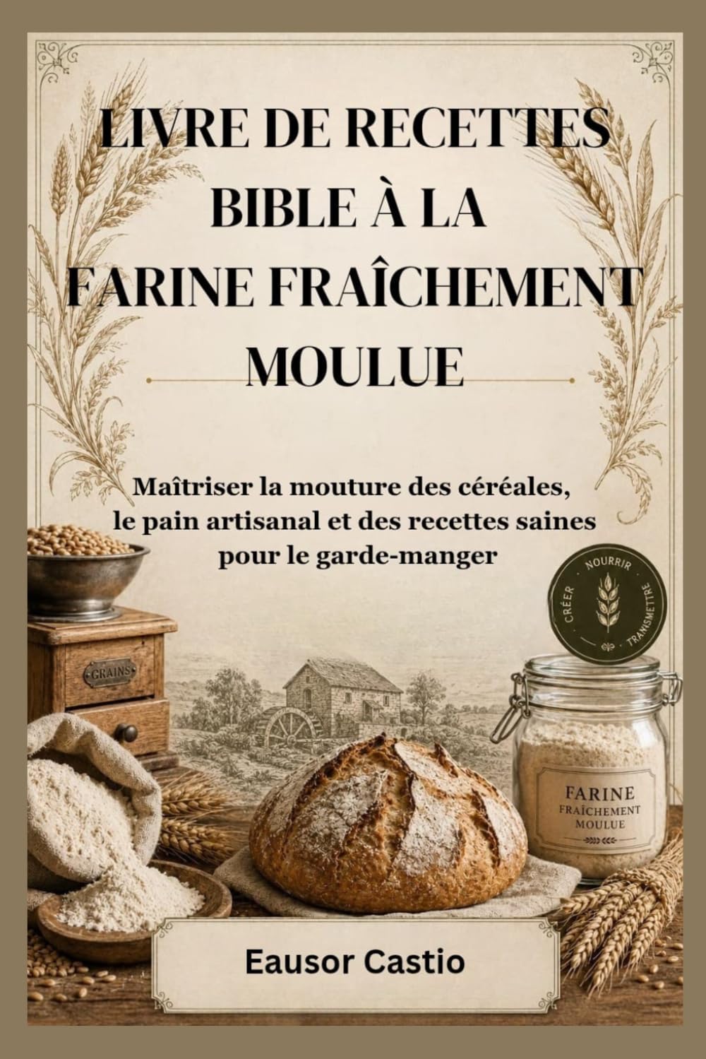 LIVRE DE RECETTES BIBLE À LA FARINE FRAÎCHEMENT MOULUE: Maîtriser la mouture des céréales, le pain artisanal et des recettes saines pour le garde-manger