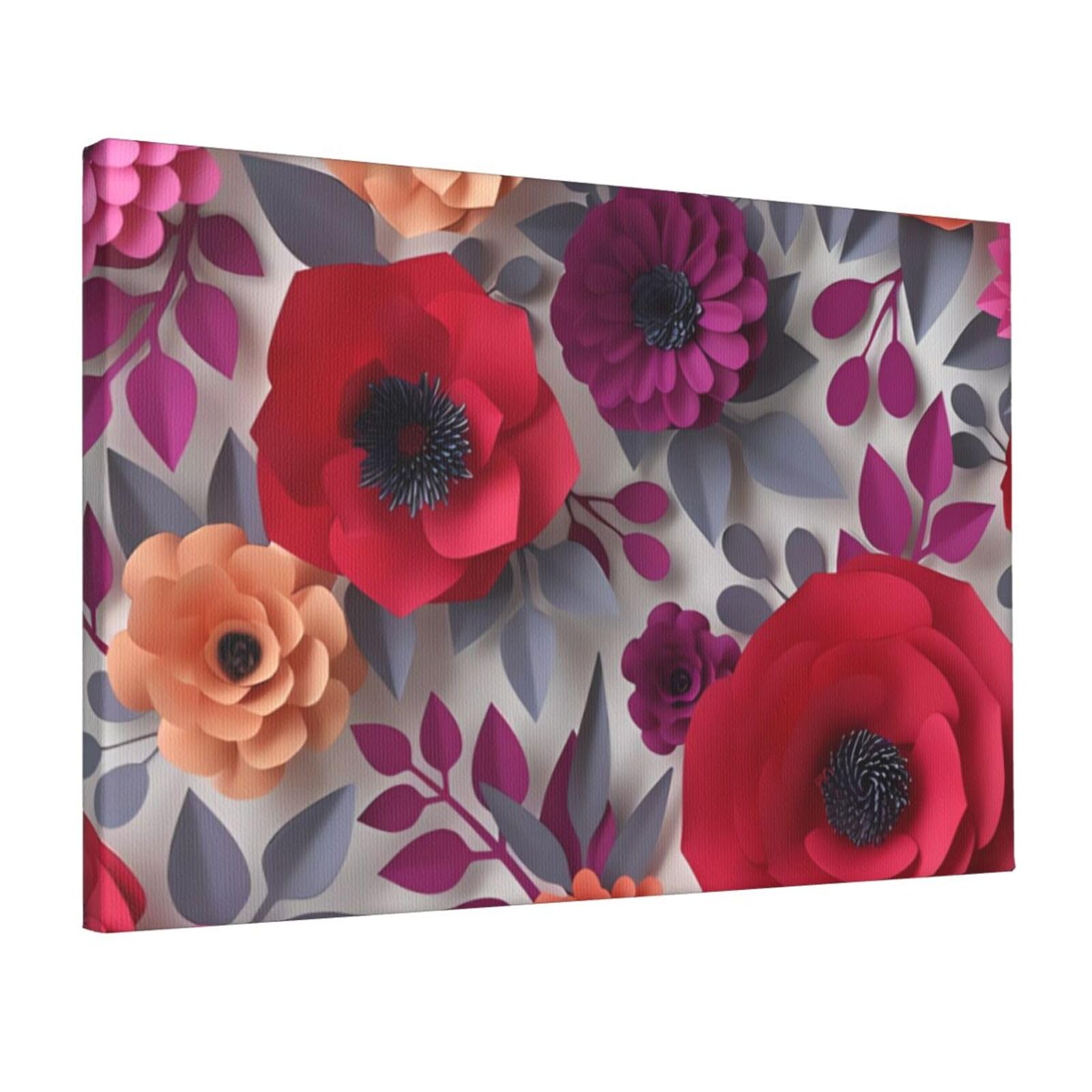 Impression de fleurs sur toile 30x45 cm sans cadre décoration salon et bureau - 8