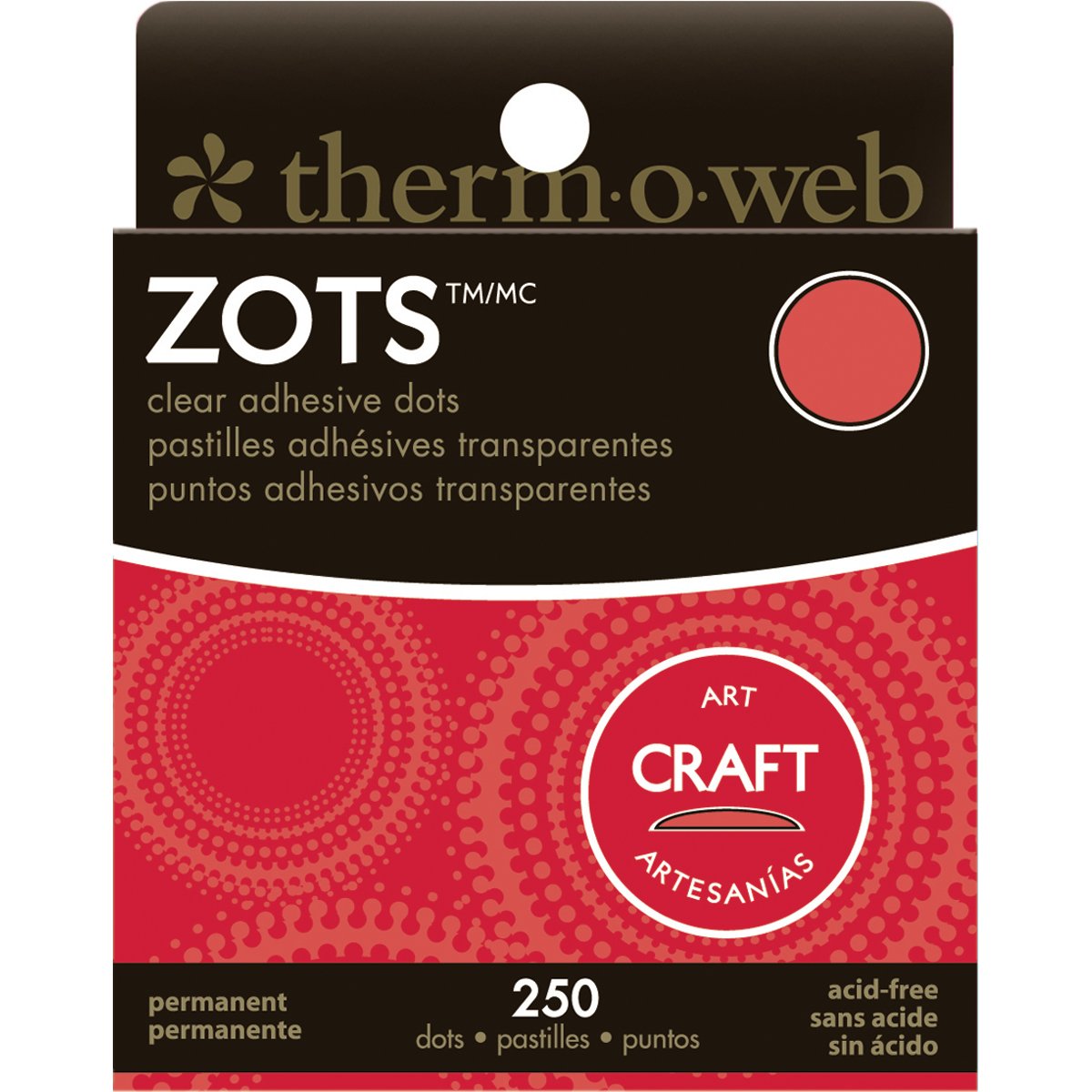 Therm+O+Web+Thermoweb+Zots+Memory+Adhesive+Dots+Craft+1%2f2+inch+x+1%2f16+inch+Thick+250+Pack+37-85+(3-Pack)3