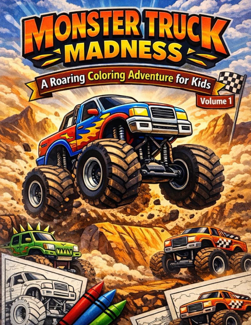 Monster Truck Madness: A Roaring Coloring Adventure for Kids