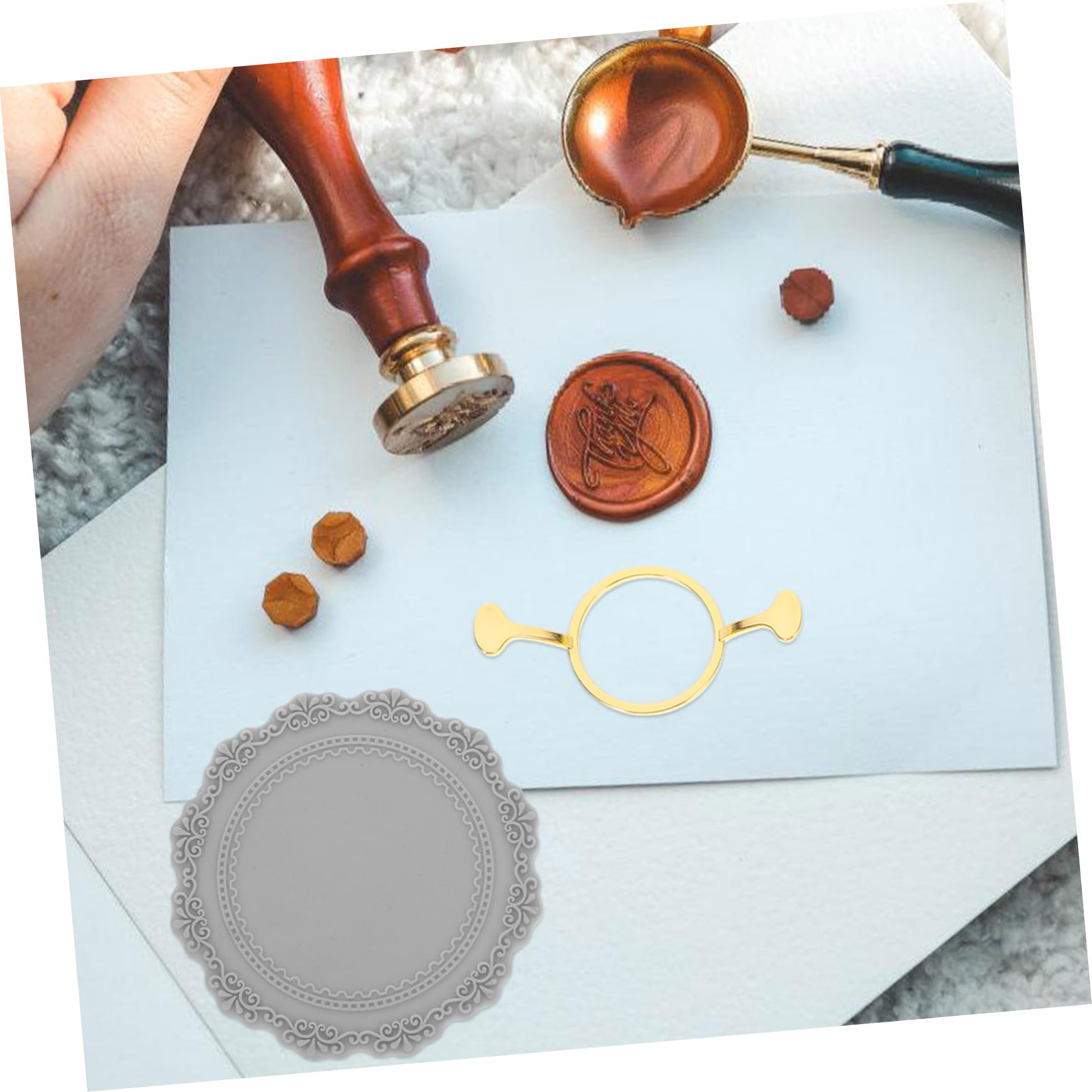 SHINEOFI 3juegos Kit De De Cera Dorada Con Moldes De y Almohadilla De Sellado Para Invitaciones y Embalajes