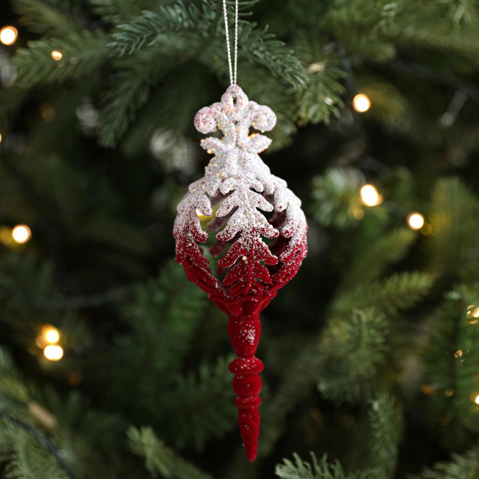 Lot de 8 pendentifs à suspendre pour sapin de Noël - Flocon de neige et rennes - Ornements à suspendre
