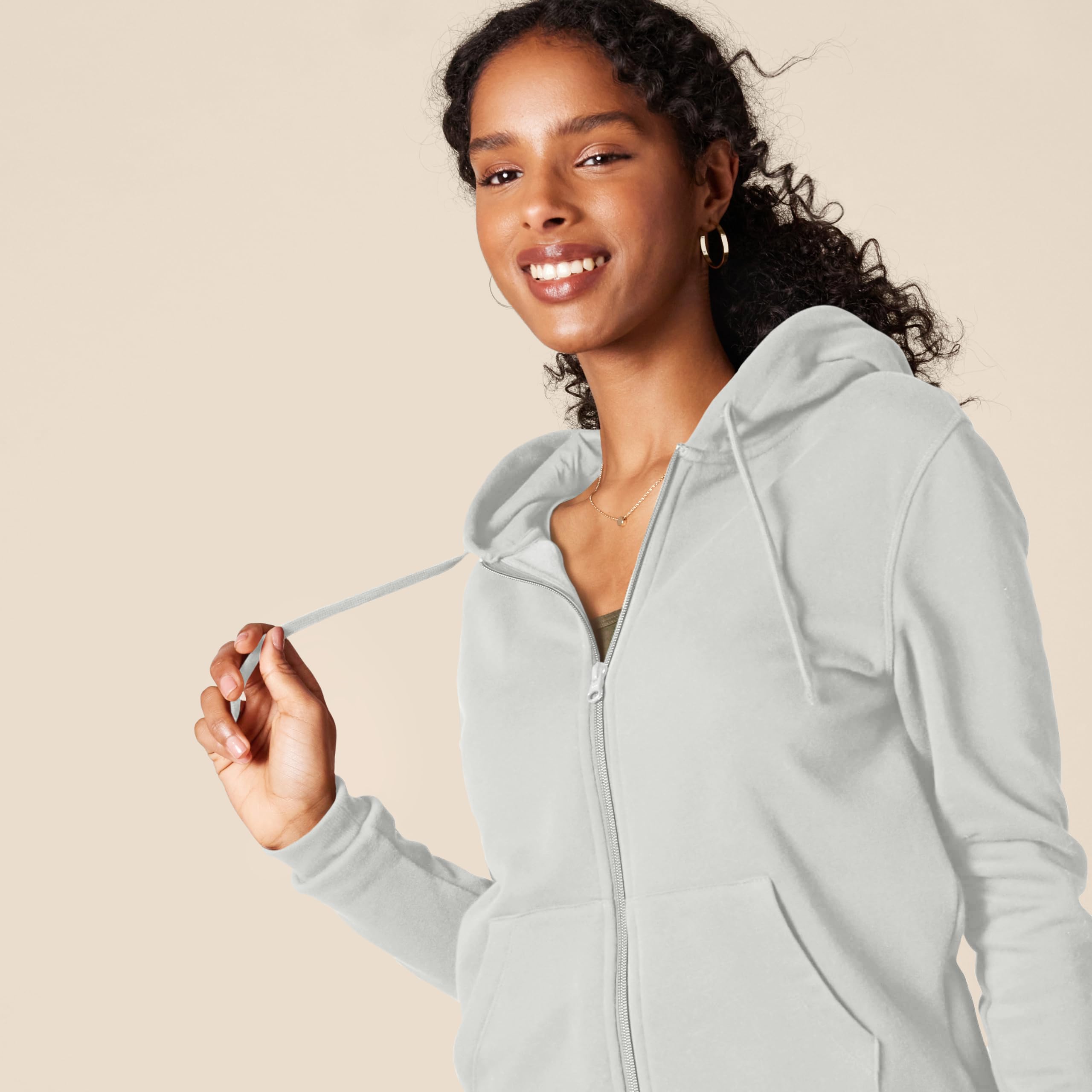 Amazon Essentials Felpa con Cappuccio e Cerniera in Pile Donna