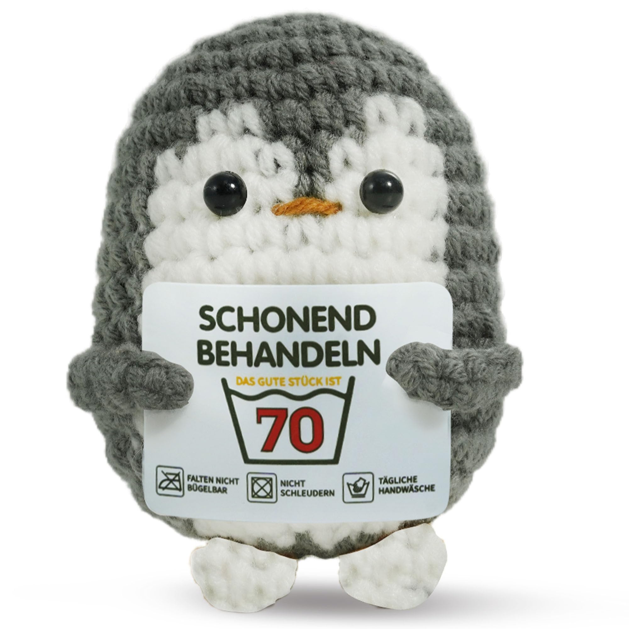 ZIENZENGYA Geschenk zum 70 Geburtstag Mann Frau, Schonend Behandeln Geburtstag Geschenk für Frauen Männer, Happy Birthday Positive Pinguin mit Grußkarte, Geburtstagsgeschenk für ihn sie