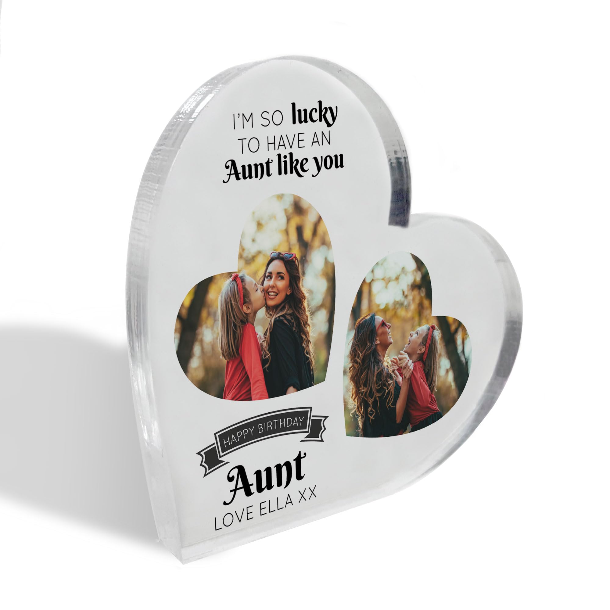 Red Ocean Gifts for AUNT AUNTIE Birthday Personalised Acrylic Heart Standing Plaque Aunt Gifts Auntie Birthday Gifts Birthday Auntie Gift From Niece Nephew AUNT GIFTS Special Keepsake Gift For Her