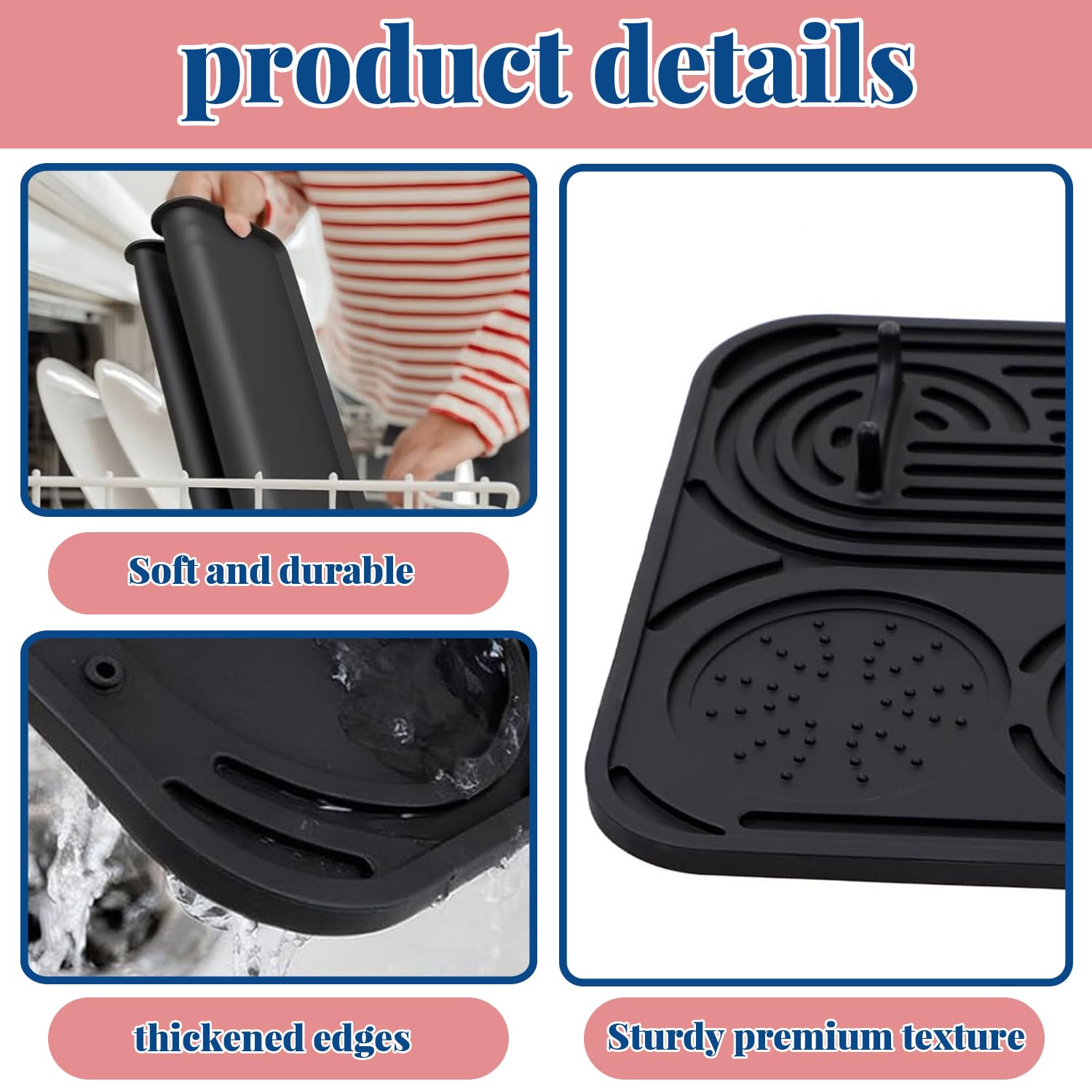 Alfombrilla de silicona para café, Silicona Tapete Cafetera, Base para cafetera, 2-en-1 Barista mat, Protector de encimera Resistente al Calor para cafeteras Ninja Luxe Cafe ES601EU/ES701EU