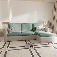 Vista 51 de EFELIM Funda de cojín seccional de 4 piezas para sofá en forma de L, funda elástica para sofá de 1, 2, 3 asientos, funda antideslizante para sofá