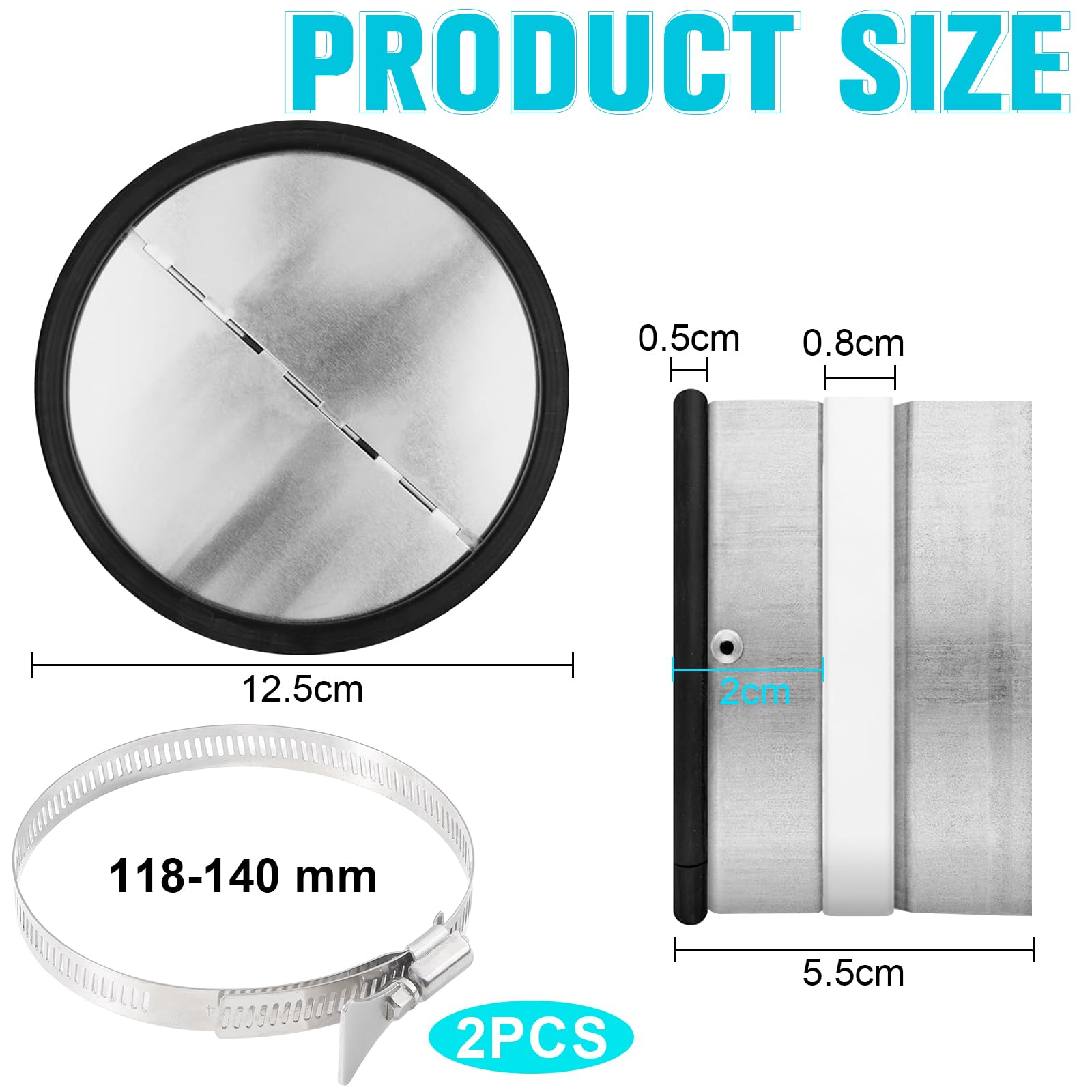 Valvola Di Ritegno DN 125 Mm - Acciaio Zincato Per Ventilazione - Foto 7
