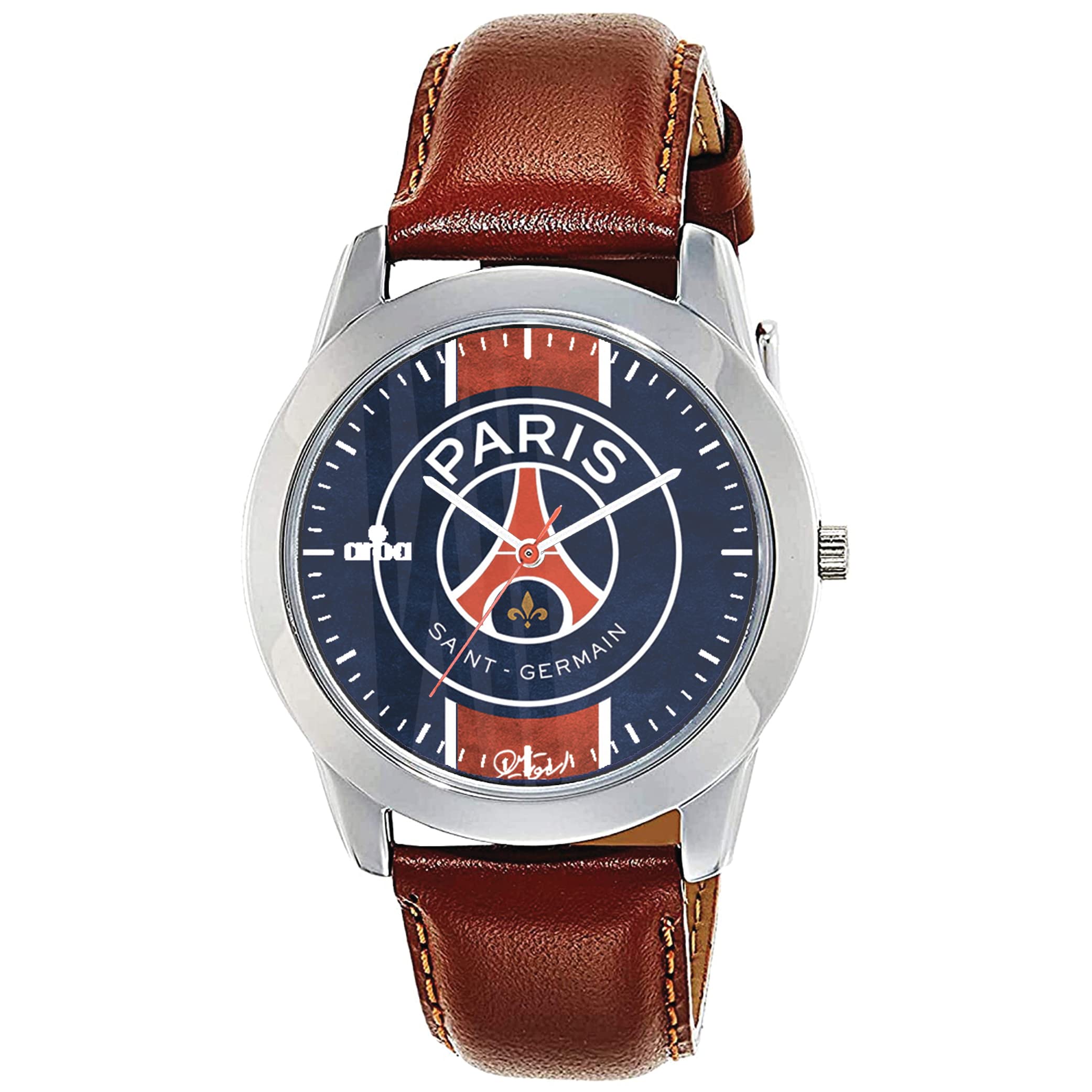 AROA Watch New Watch for Paris Saint-Germain F.C.Flag Model : 395 Steel Metal Type Analog Brown Strap Watch Blue Dial for Men Stylish Watch for Boys (B0C399829D) Amazon Price History, Amazon Price Tracker