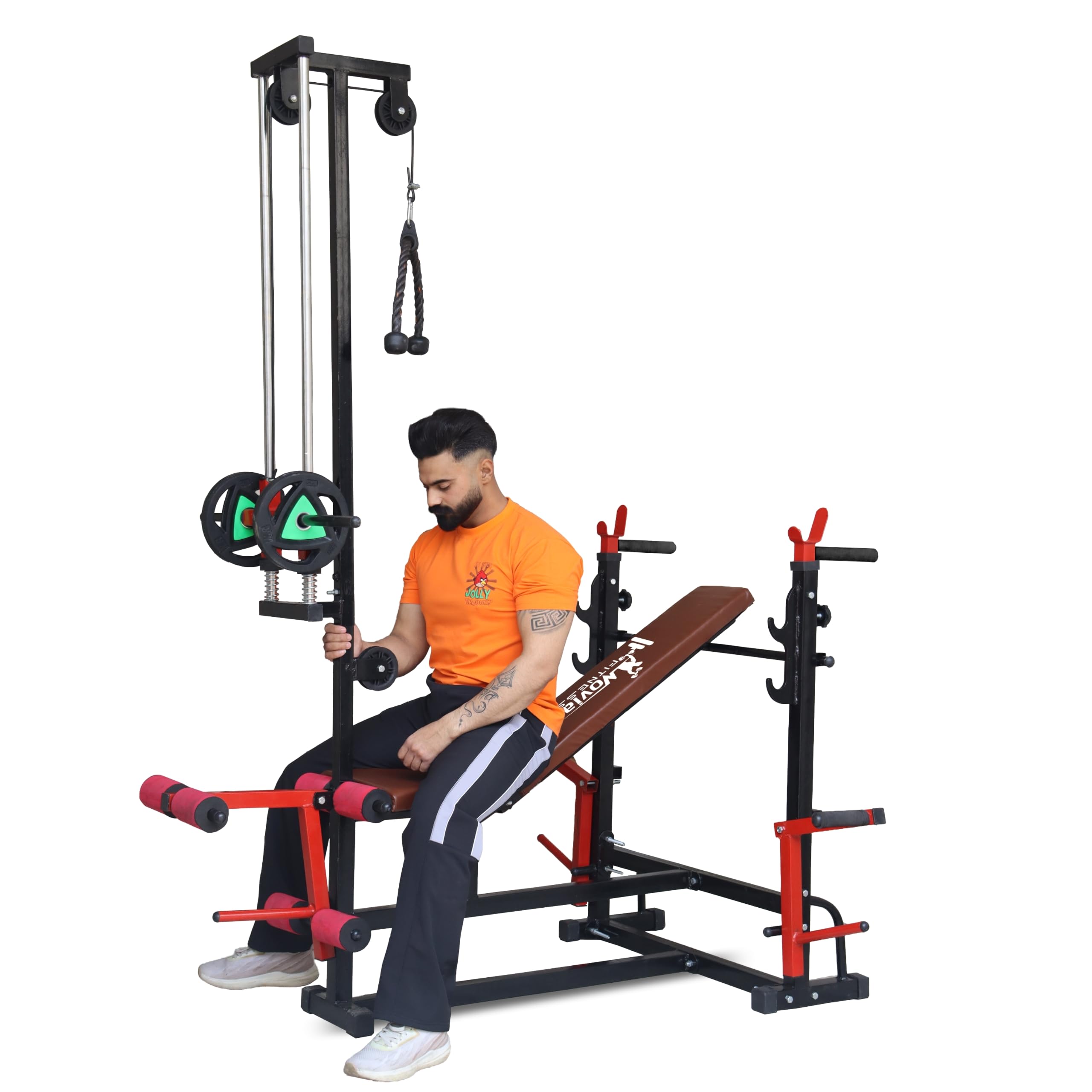 titan-x 20-in-1 multifunction home gym bench – adjustable workout bench with incline/decline, bench press, full body strength training equipment for home gym