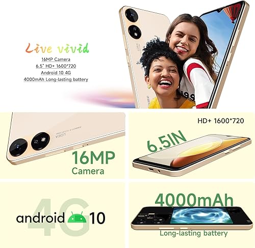 Miniatura 3 de X1 2024 Nuevo teléfono celular desbloqueado 4G LTE GSM de 6.5 pulgadas con pantalla HD+ Teléfonos móviles 4000mAh Android 10 Teléfono inteligente