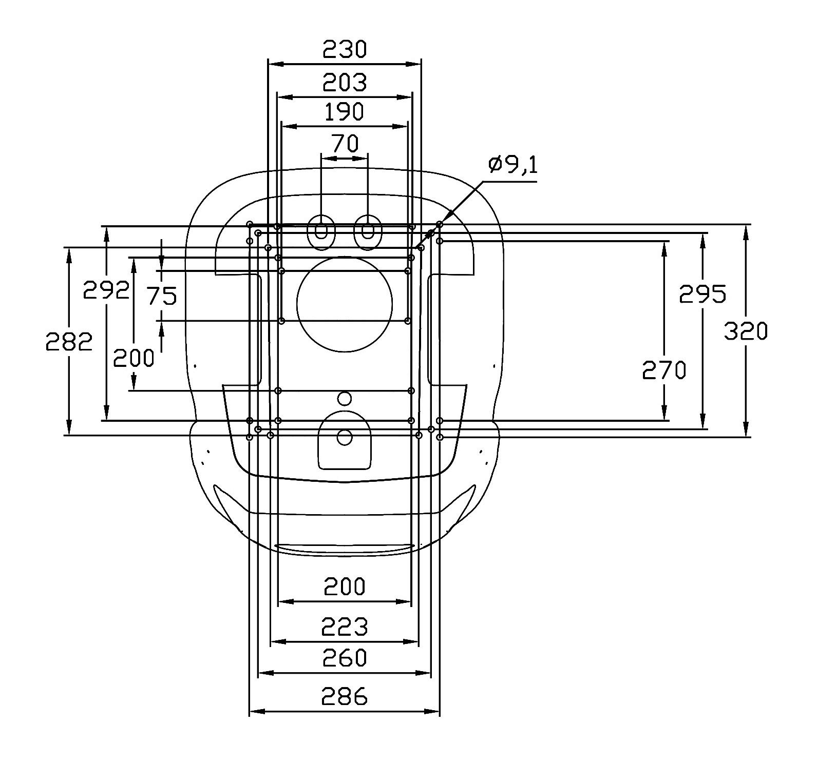 PVC Sitzschale 482mm breit und hoher Rücken passend für JD Rasentraktoren, gelb