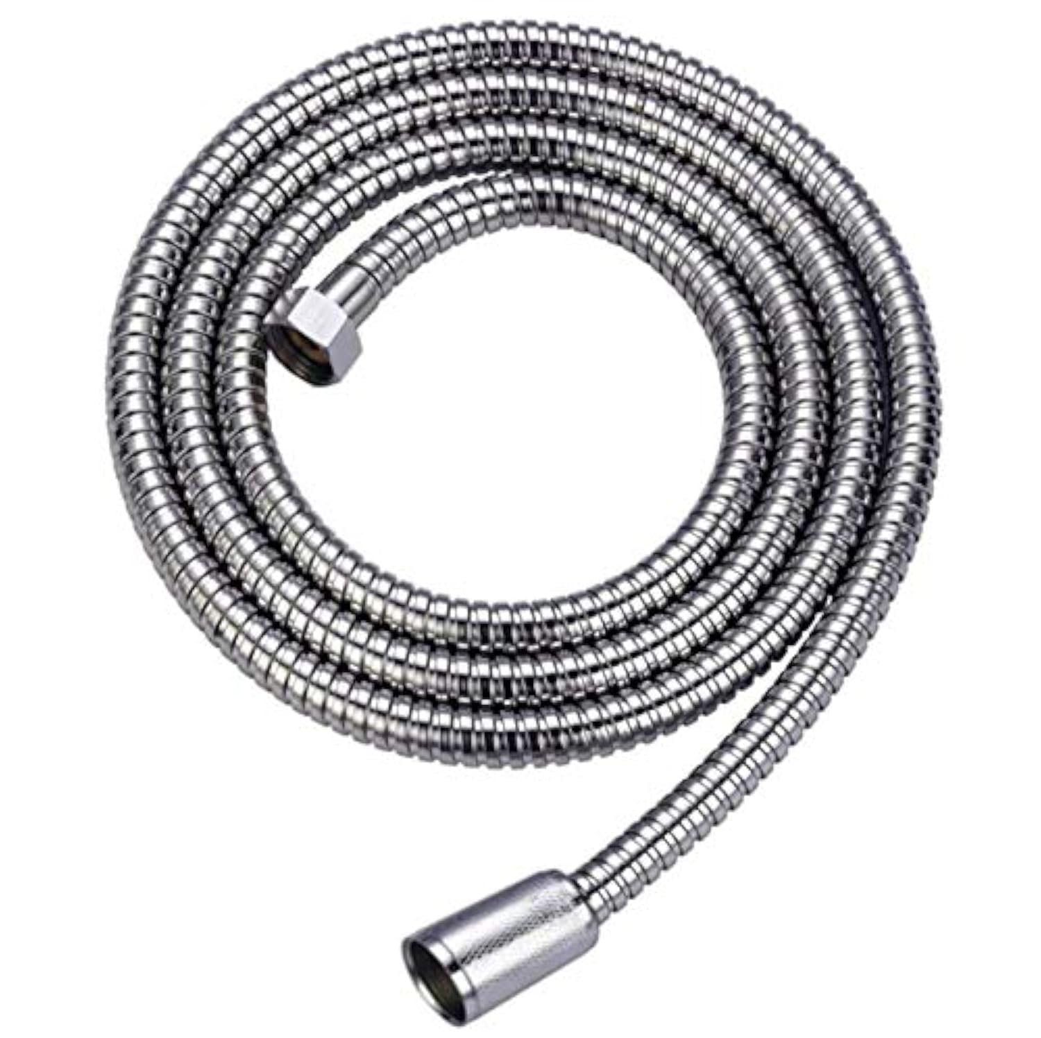 KAV Universal Shower Hose, Flexible Anti-Kink Stainless Steel Hose with Brass Insert & Chrome Finish, Leakproof