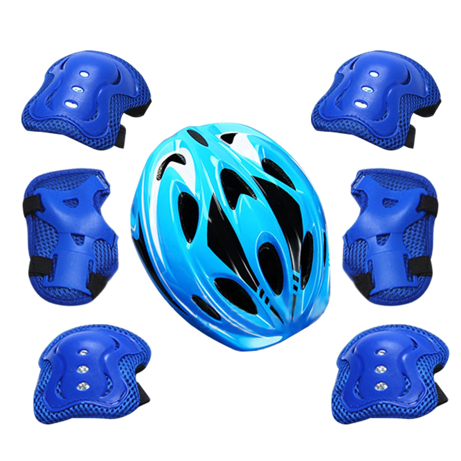 Ensemble de Casque et Genouillères pour Casque de Cyclisme Enfant,
