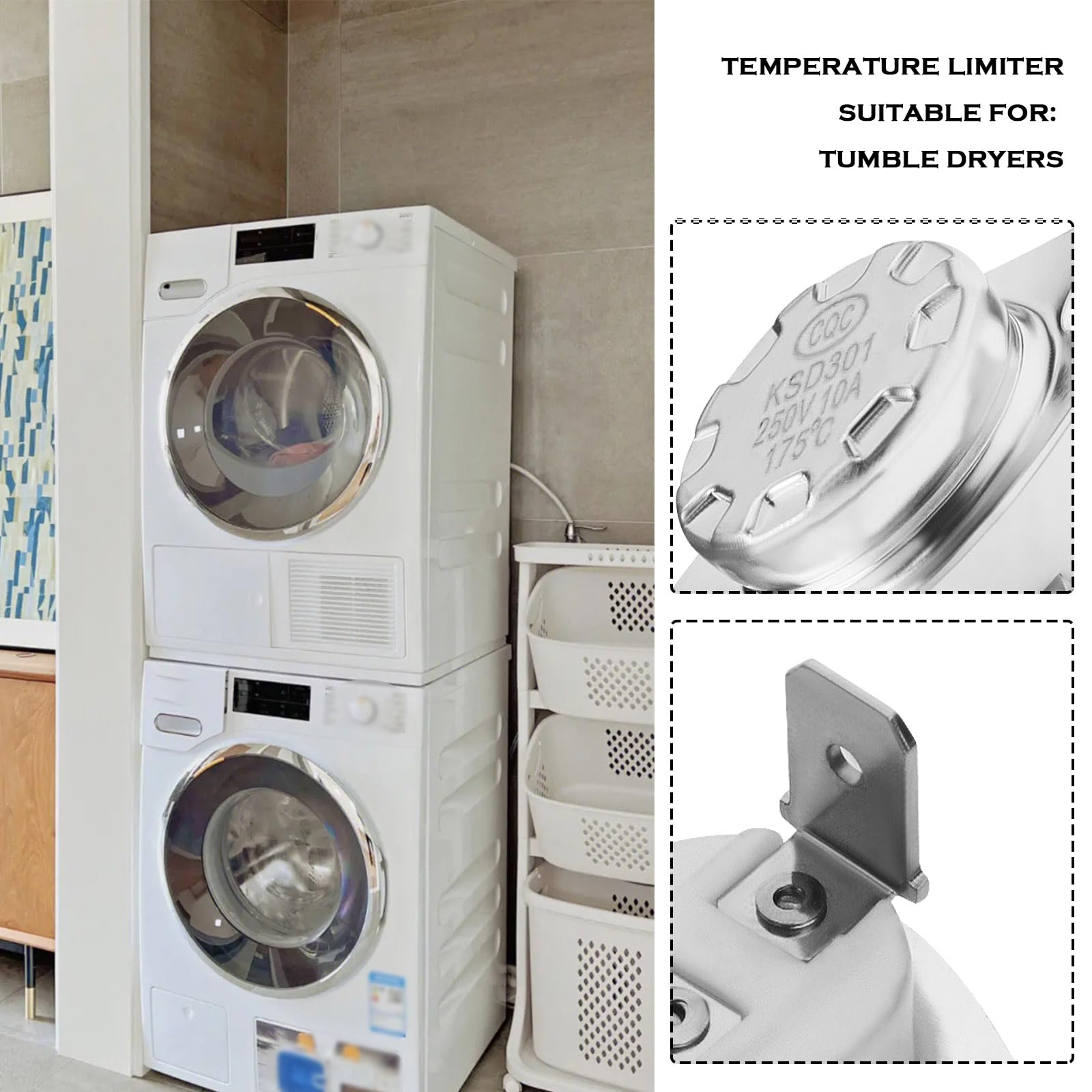 Create idea 175 °C Wäschetrockner-Thermostat Kompatibel mit Miele 