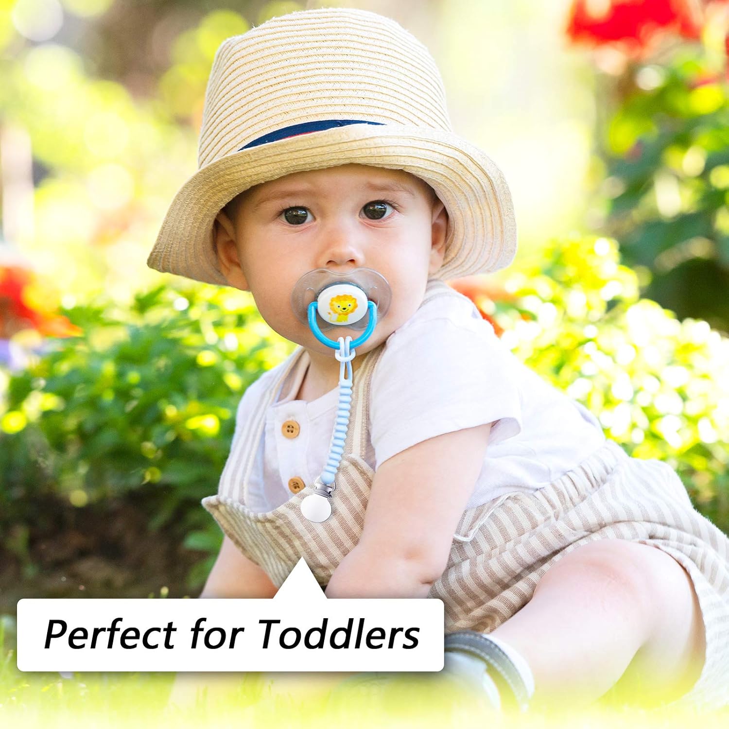 Nuanchu 6 Pieces Pacifier Clips Silicone Pacifier Strap with Clip Baby Pacifier Holder Leash Paci Clip for Boy and Girl Fits Most Pacifier Styles (Black, White, Milky White, Pink, Blue, Green) : Baby