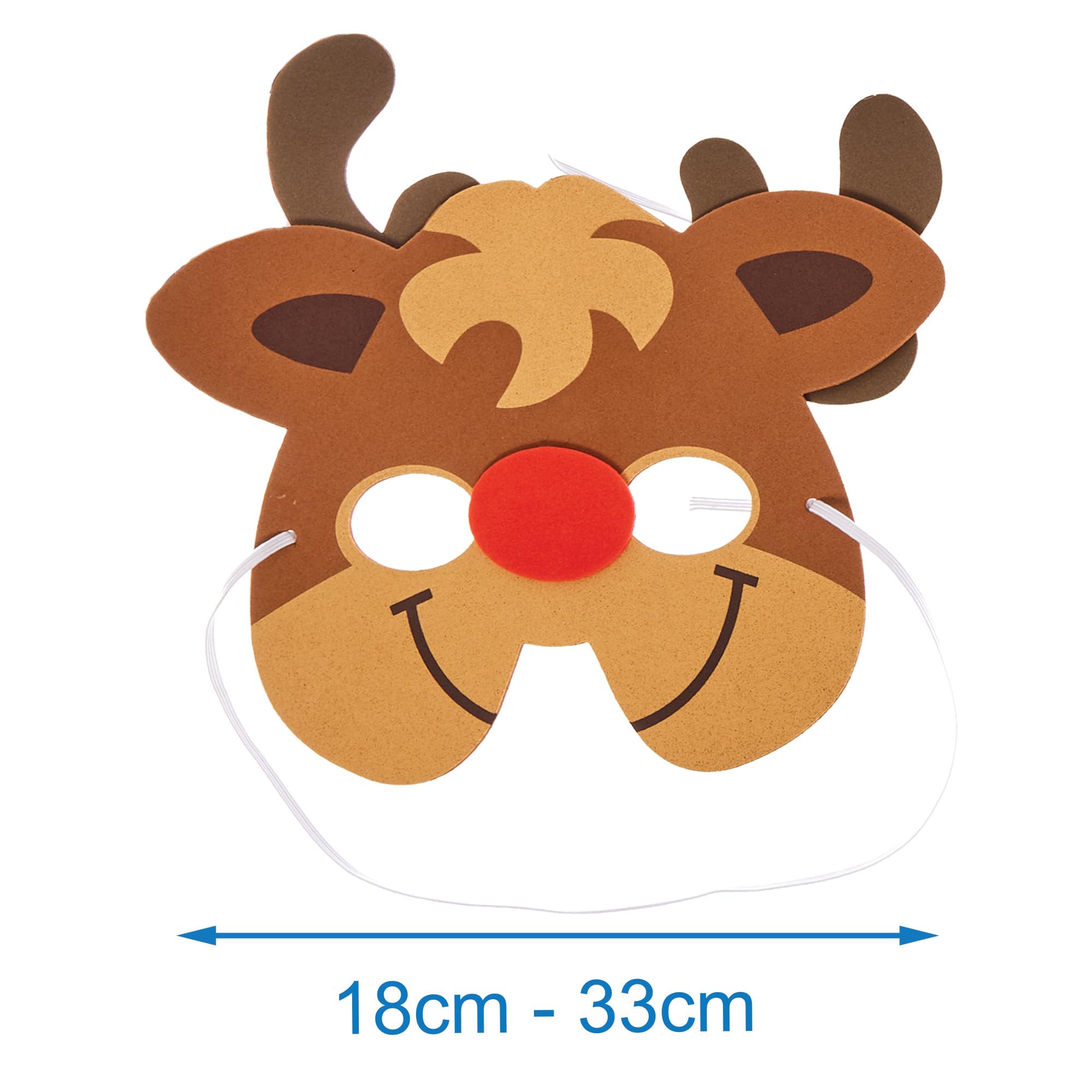Baker Ross FN356 Christmas Foam Masks - Pack of 6, Christmas Fancy Dress for Kids, Assorted, 17-33 cm - Image 4
