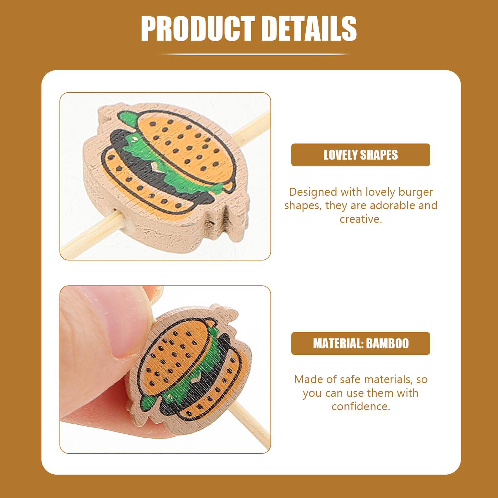 Amazon | TOYMYTOY 100個 創造的なバーガー形状フルーツピック 軽量