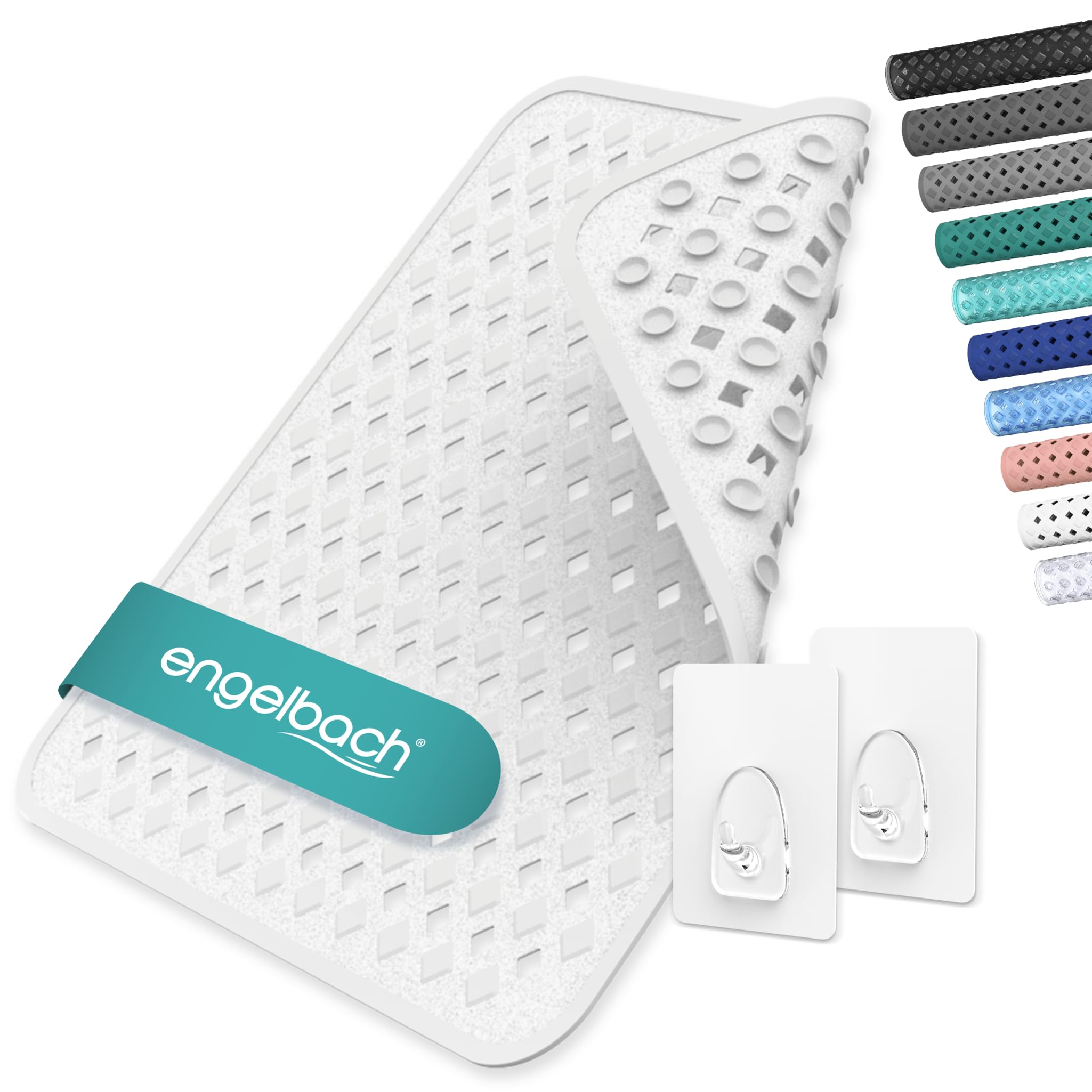 Tappetino Doccia Antiscivolo 53x53cm - Con Ganci Per Asciugatura, Lavabile In Lavatrice