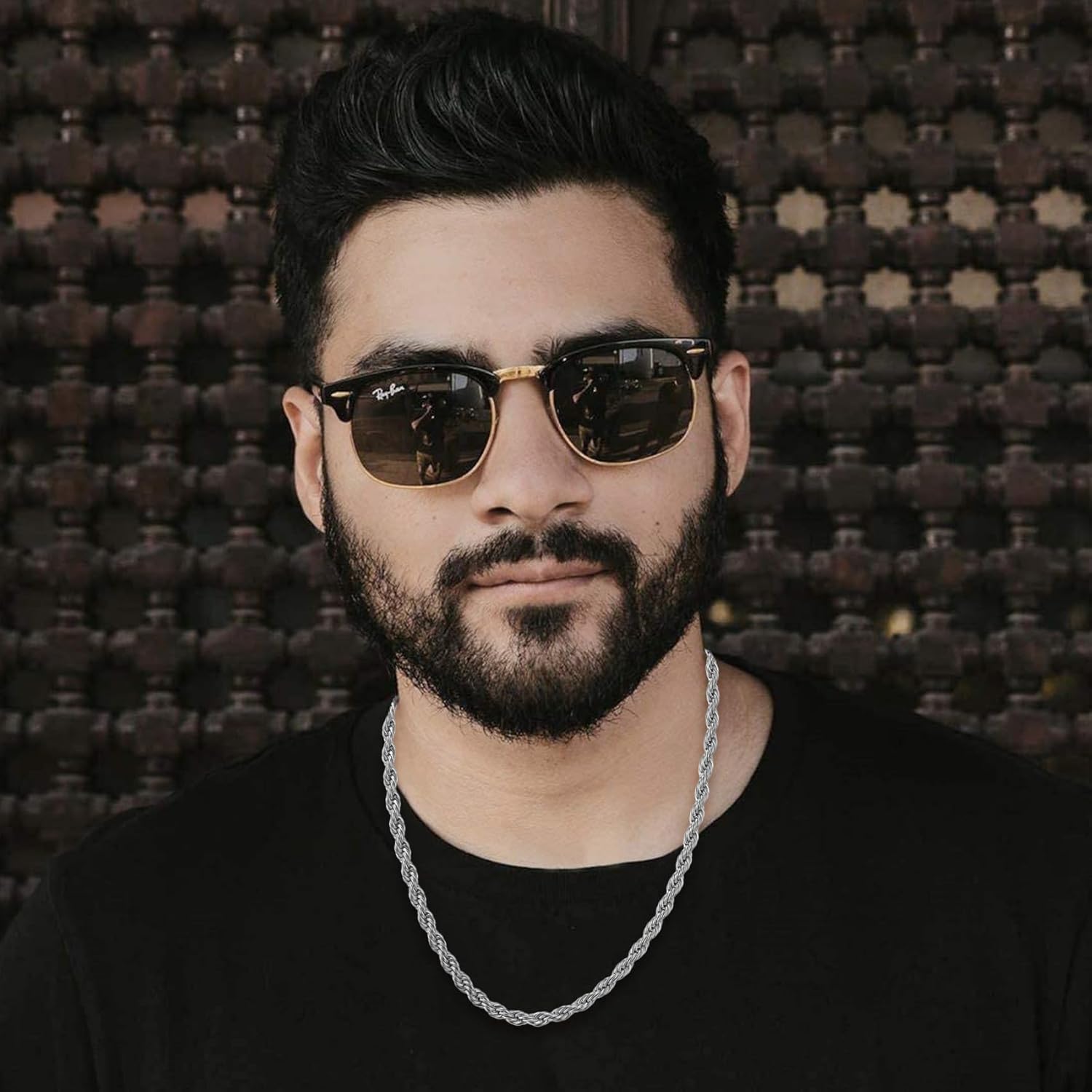 2PCS Chains for Men, Stainless Steel Twist Rope Chain Necklace for Women,Gold/Silver/Black Chain Necklace Gifts - Image 4