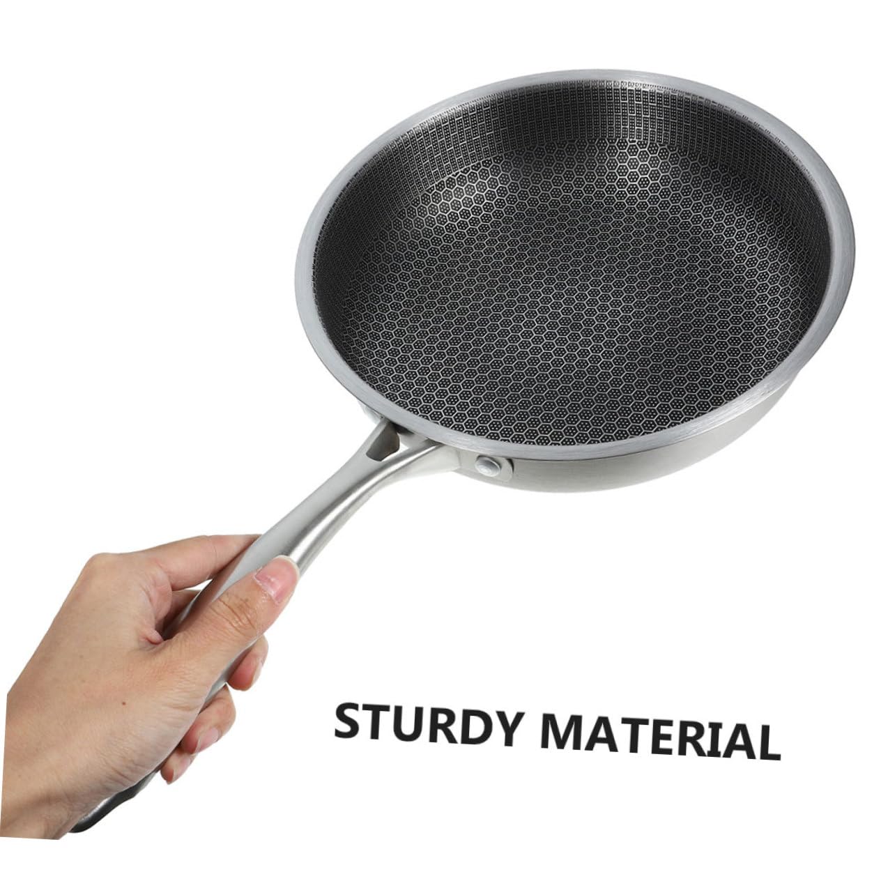 Alipis Padella Distribuzione Uniforme del Calore, Versatile in Acciaio Inossidabile con Superficie a Nido D'ape per Uova per Cucina Quotidiana
