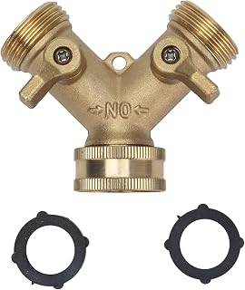 Divisor de mangueira 3/4 (NPT), distribuidor de água de jardim de latão bom adaptador de vedação conectores válvula de desligamento para irrigar plantas lavando carros