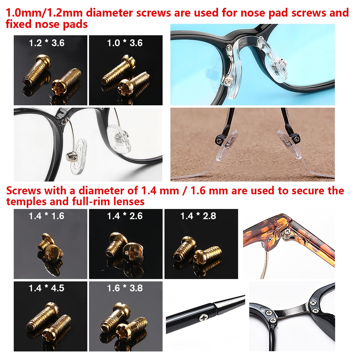 YIXISI 140 PCS Eyeglass Sunglass Glasses Repair Tool Kit, Spectacles Repair Screws Set, Eyeglass Repair Kit - Image 3