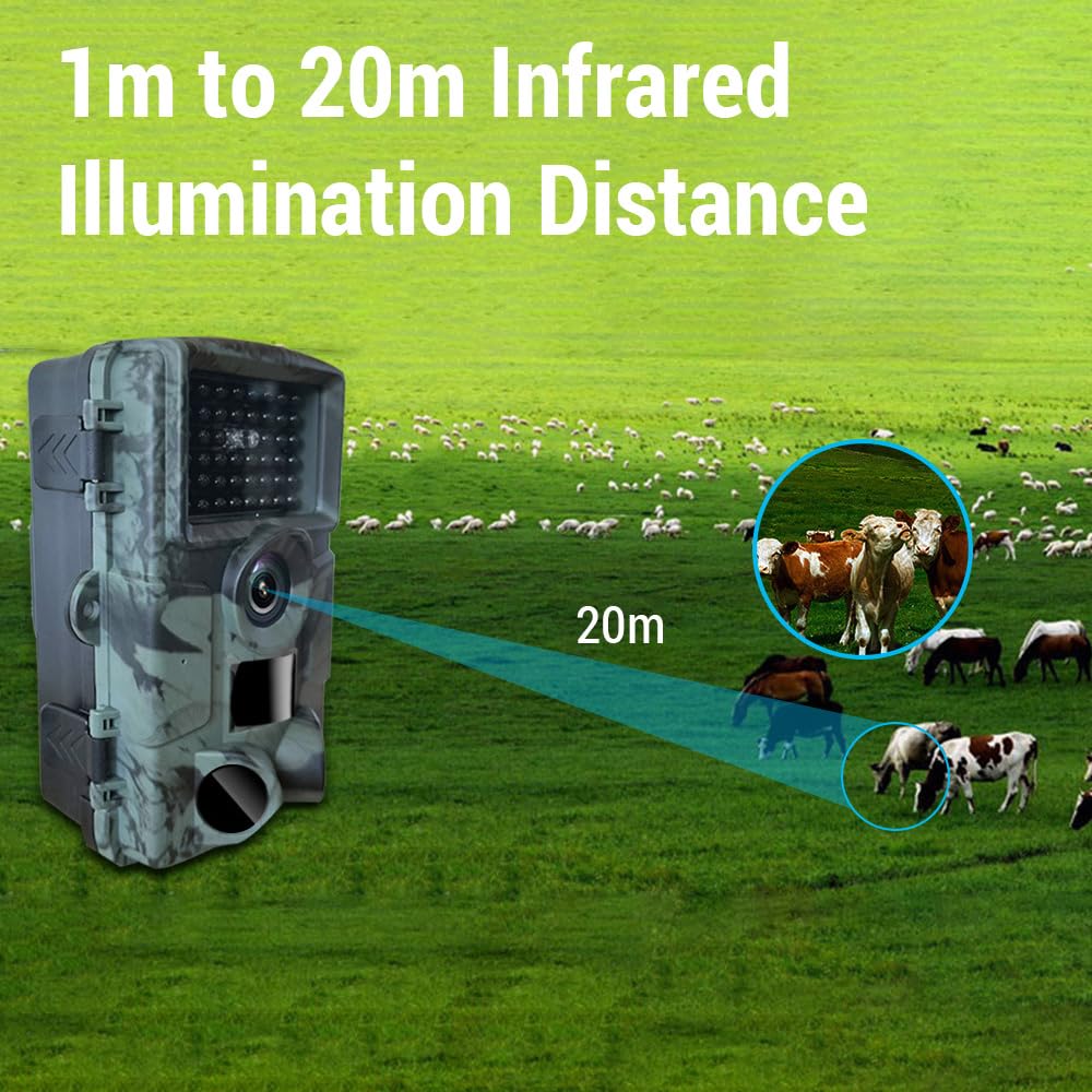 Jemora Caméra de Chasse étanche activée par Le Mouvement, Vision Nocturne WiFi, avec lumière Infrarouge sans Lueur 940nm