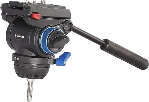 Miniatura 2 de LEOFOTO VT-10 Cabeza de video de 2.362 in de media bola de arrastre fluido para trípode de 60 cuencos