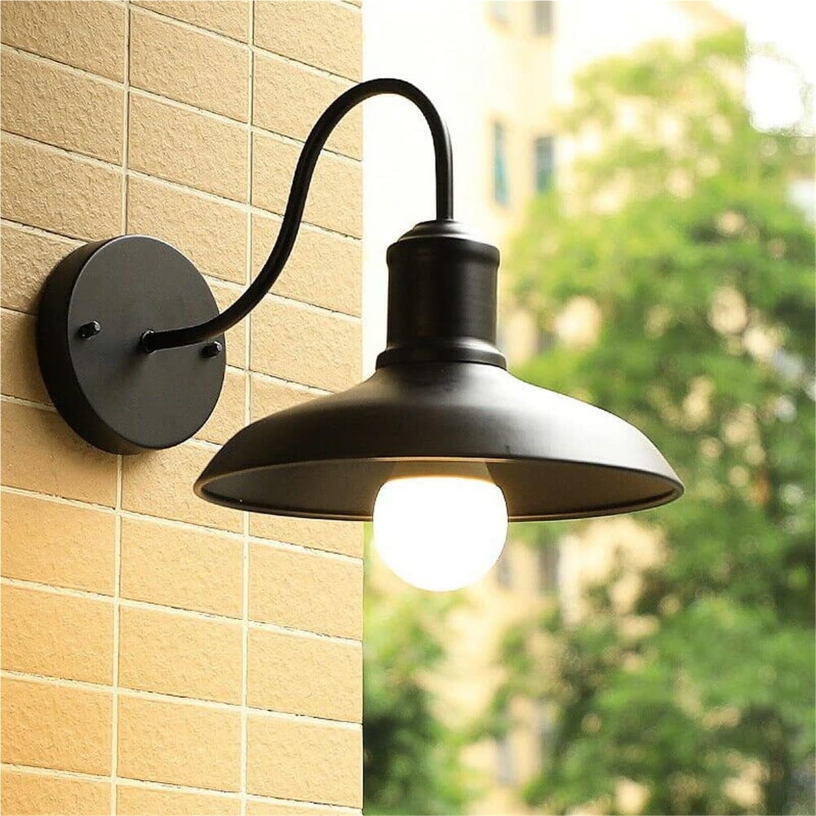 SXECAEPS Antique Gooseneck Wall Lamp Retro Outdoor Waterproof Sconce Vintage Exterior E27 Base Lantern for Garden Villa Courtyard Balcony Foyer Entrance Corridor Porch Patio Mounted Lamp(