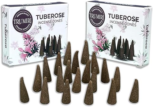 Tuberose - Conos de incienso en total de 20 conos de incienso - Paquete doble de 10 conos de insencia - Conos de incienso perfumados - aromas de
