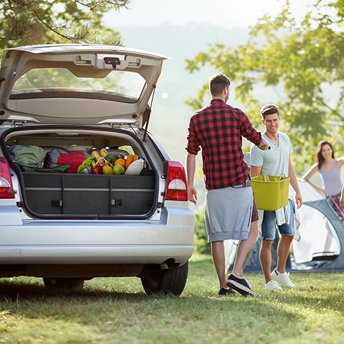 Miniatura 8 de Organizador de maletero resistente y caja de almacenamiento con múltiples compartimentos para SUV, sedán, minivan, Oxford impermeable 600D, 2