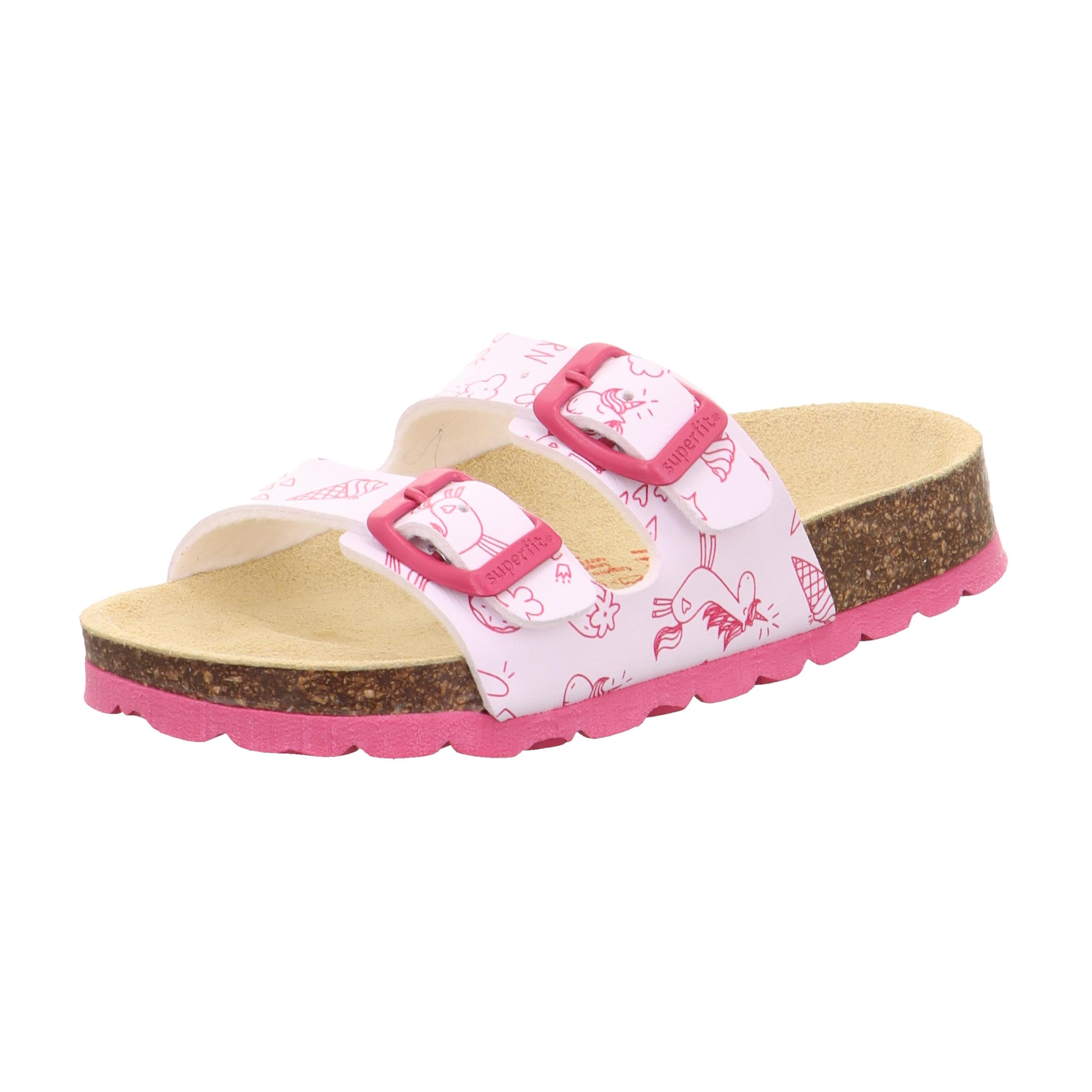 Superfit Footbed slippers sandals 1-800111 girls, White Pink 1050, 24 EU