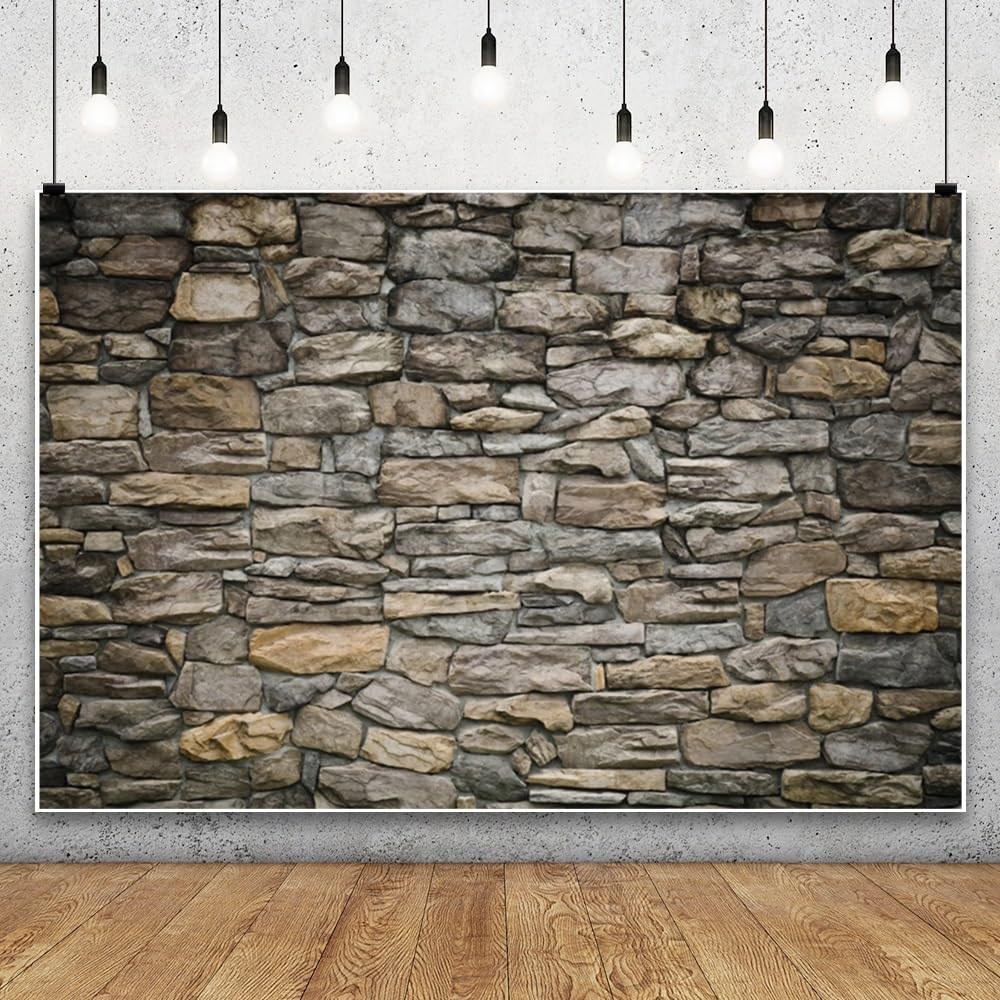 6x3m Retro Rustikale Backsteinmauer Hintergrund Klassische braune Steinwand Cowboy Fotohintergrund Brauner Felsen Textur Wand Scheune Hintergrund Geburtstag Party Dekoration