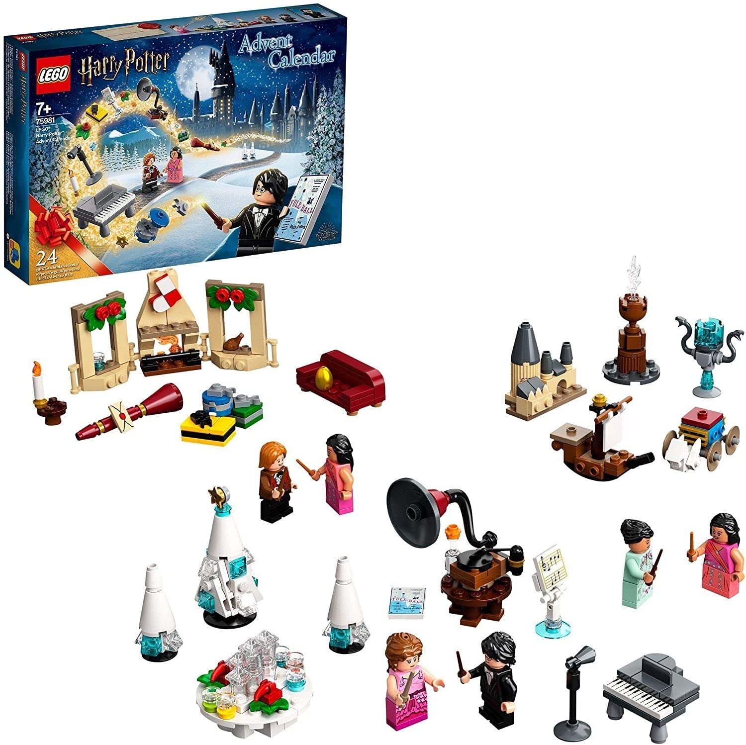 LEGO 75981 Harry Potter Calendrier de l’Avent LEGO Harry Potter jeu de Construction de Noël - Scène du Bal de Noël à Poudlard