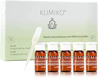KUMIKO Ultimate Age Defying Matcha Revitalizing Facial Ampoule for Men and Women - Facial Serum Hydrates & Plumps Skin - Defend, Restore and Rejuvenate All Skin Types with Vitamin C - 5 Vials