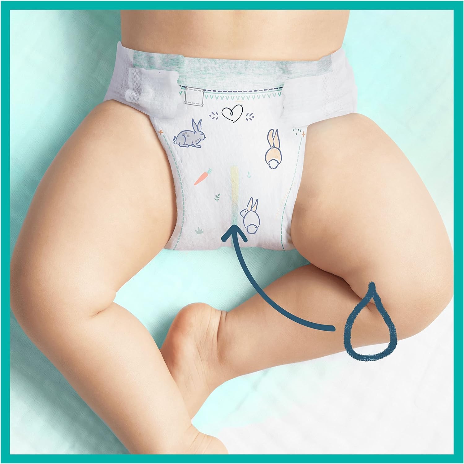 Pampers Couches Harmonie Taille 2 (4-8 kg), 144 Couches Bébé, Méga Pack + 1 Paquet De Lingettes New Baby, 100% d'absorption Pampers, Hypoallergéniques
