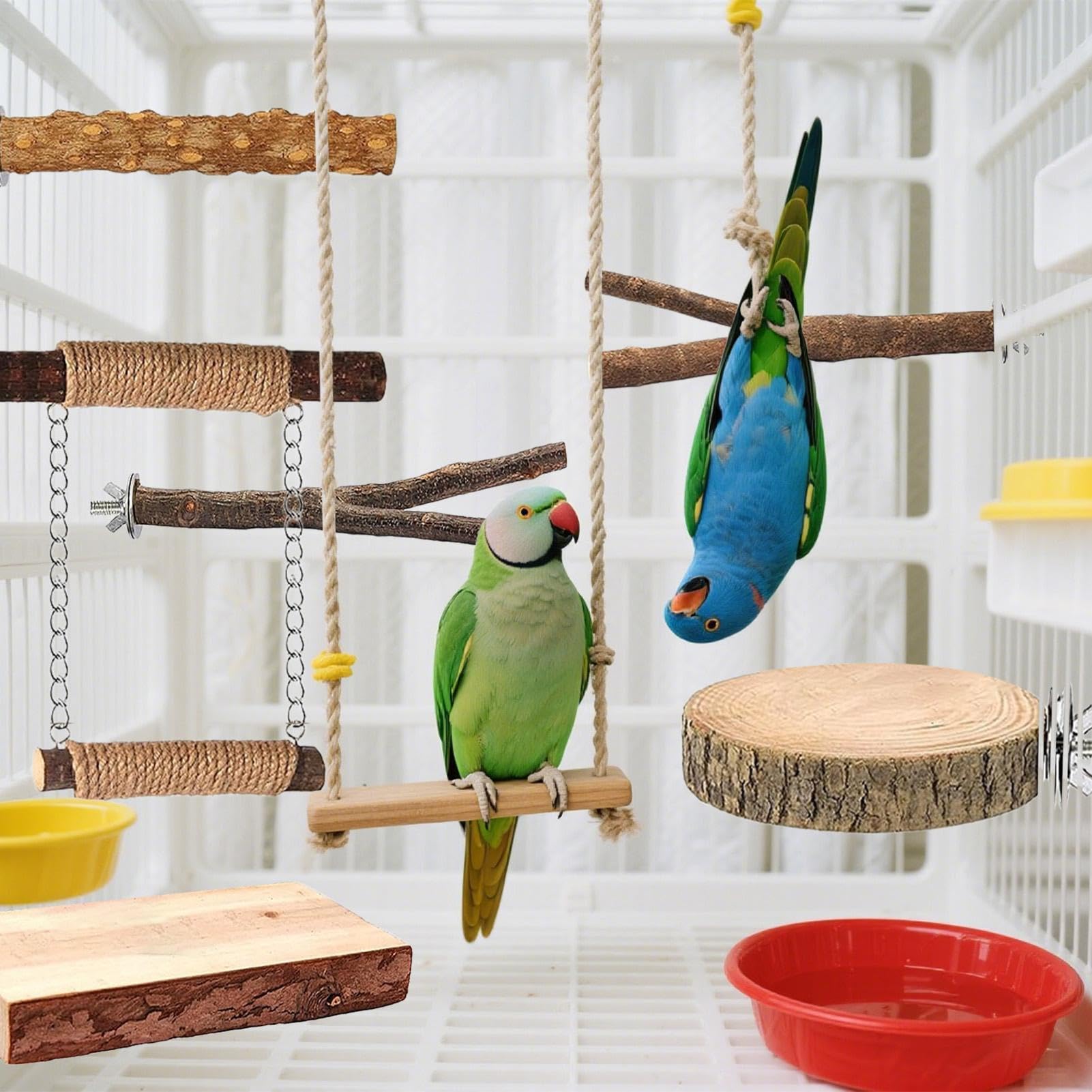 Vogelsitzstangen für Käfige Vogelruheständer-Set Aus Holz
