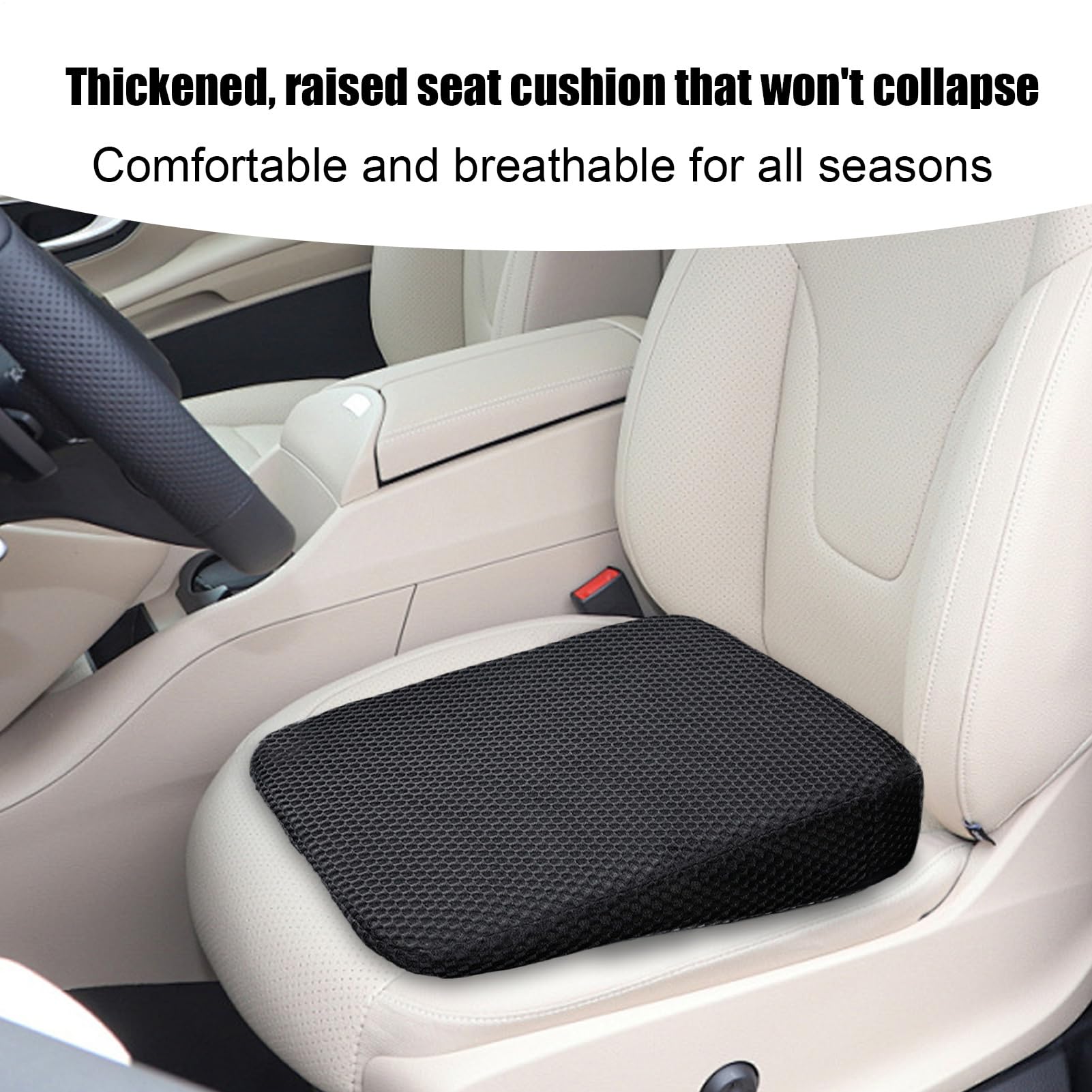 Rehausseur de qualité supérieure pour adulte – Siège de voiture épais antidérapant pour conducteurs courts | Design ergonomique pour soulager la fatigue du coccyx – Coussin portable pour camion, VUS